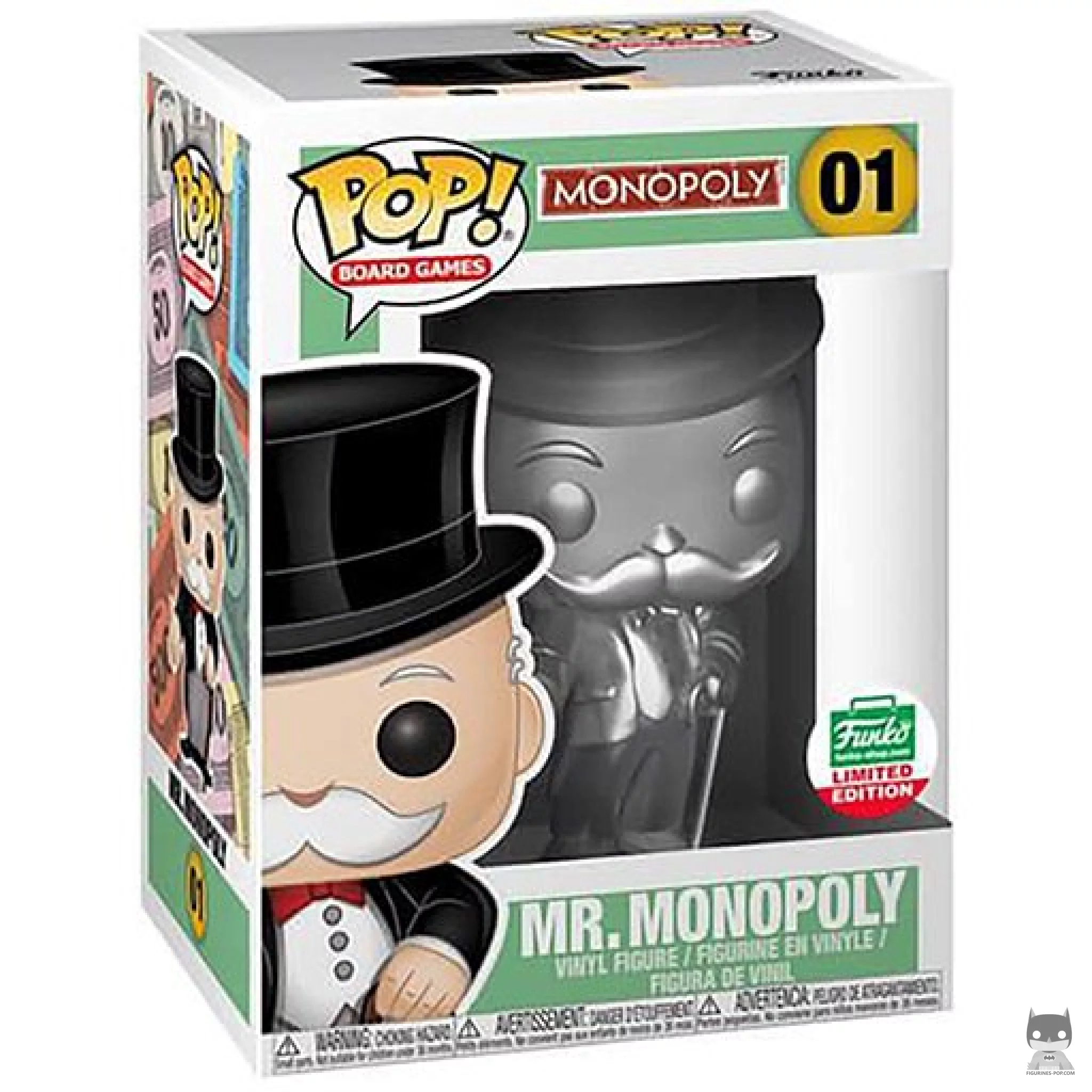 Uncle Pennybags (Silver) Funko Pop! figure in its box