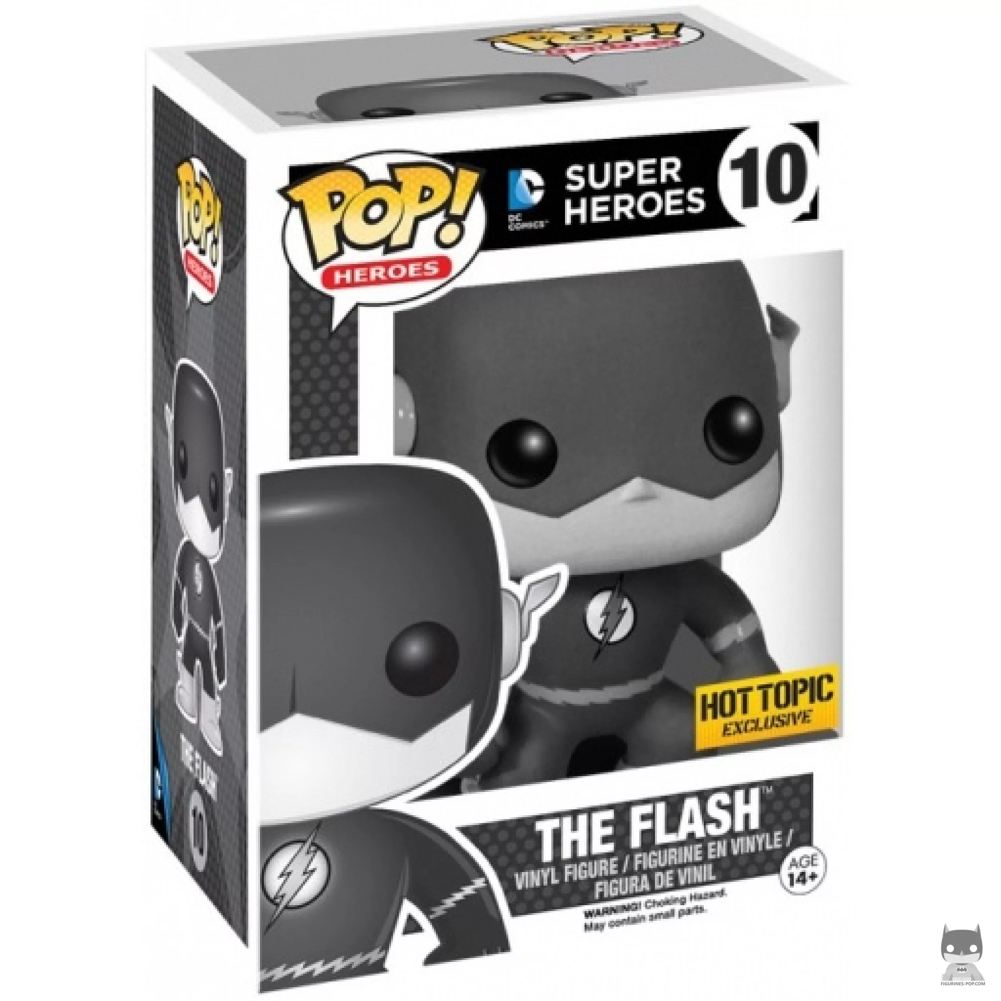The Flash (Black & White) Funko Pop! figure in its box