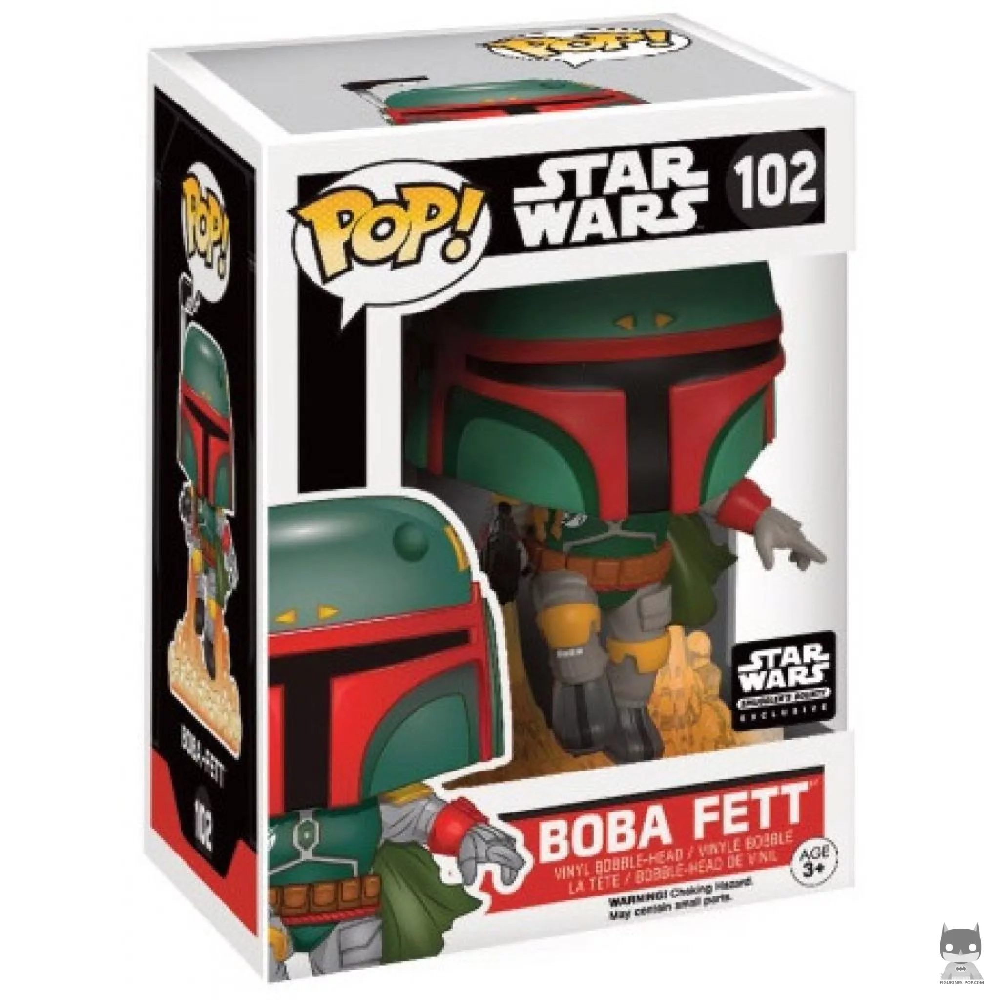 Boba Fett Flying Funko Pop! figure in its box