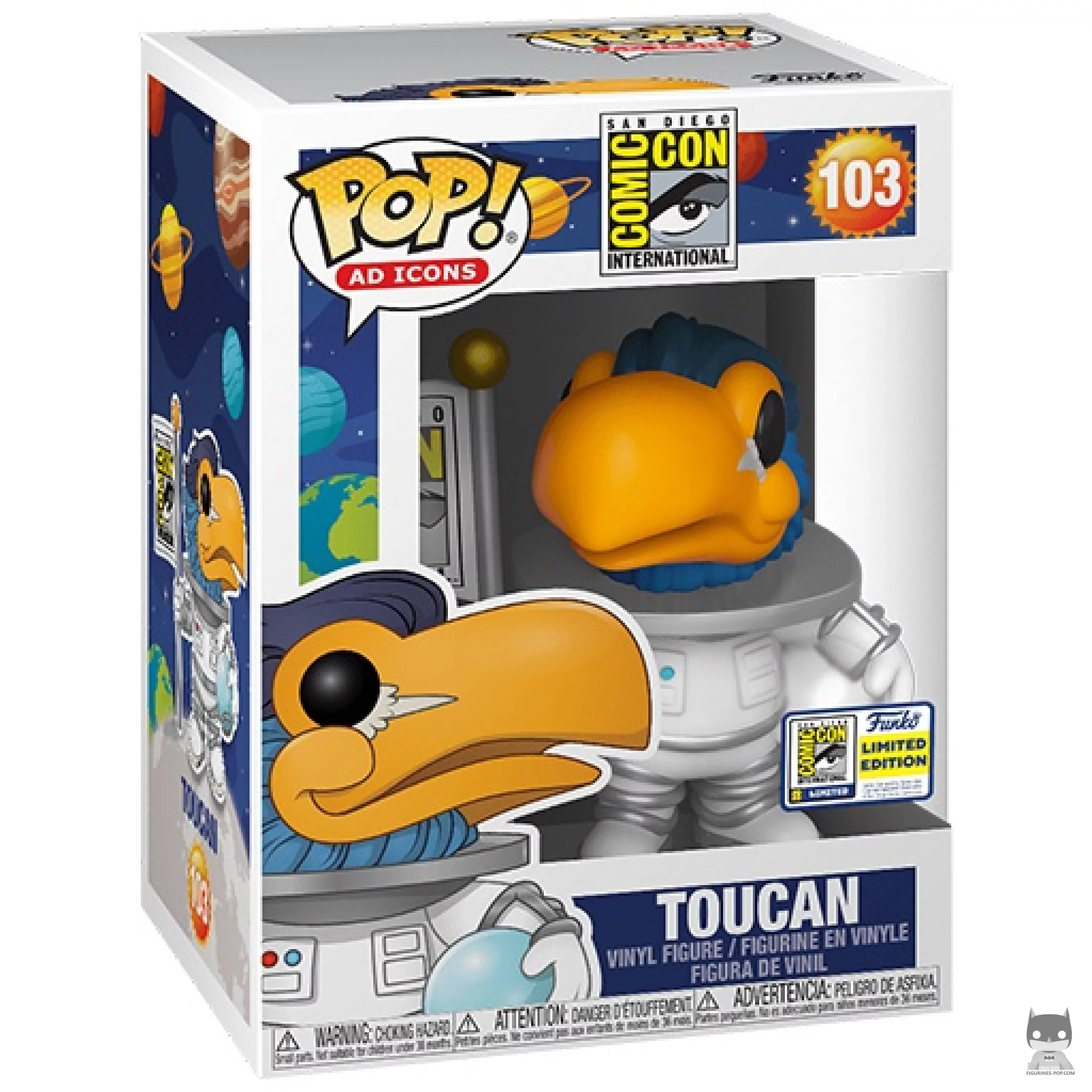 Toucan Astronaut Funko Pop! figure in its box