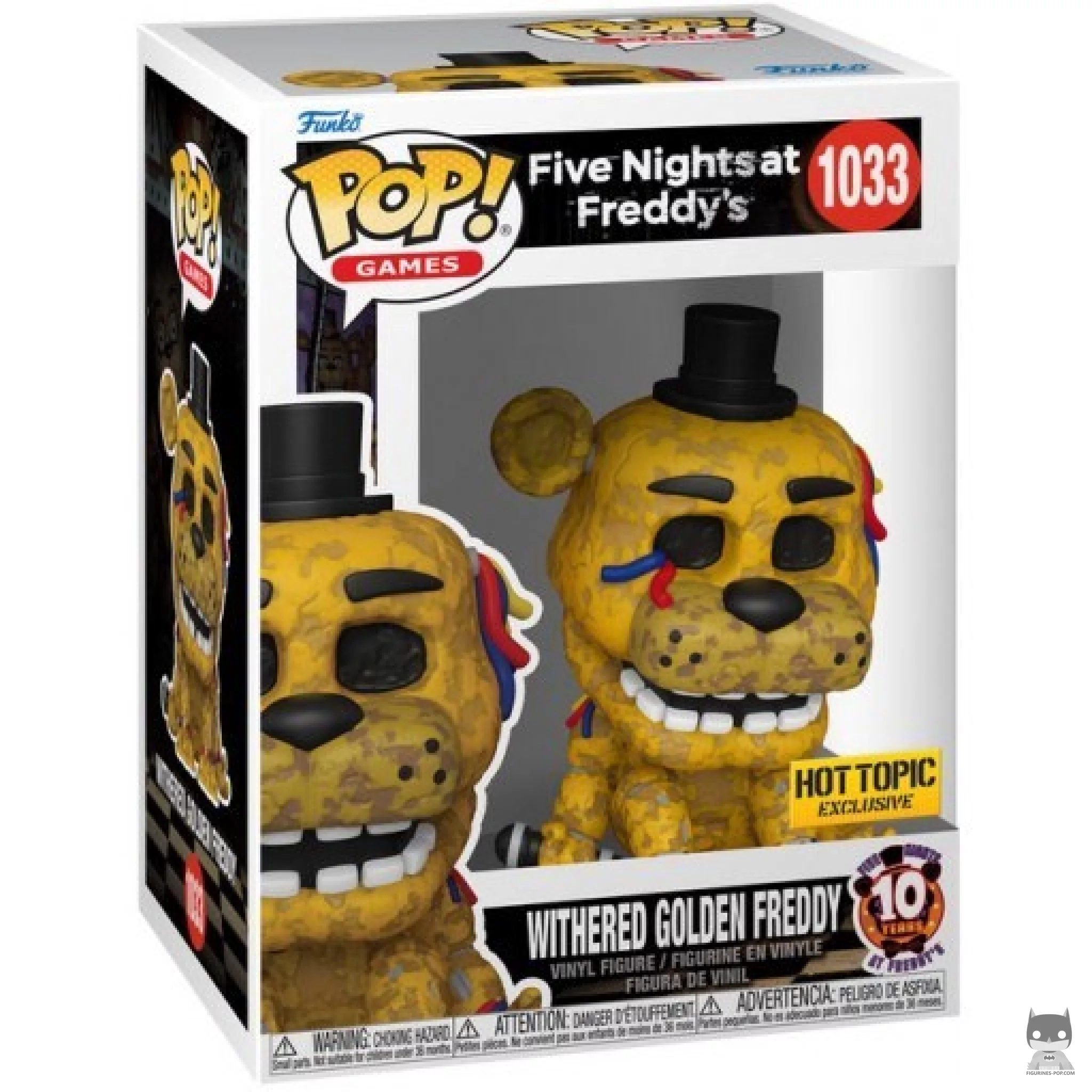 Withered Golden Freddy (10th Anniversary) Funko Pop! figure in its box