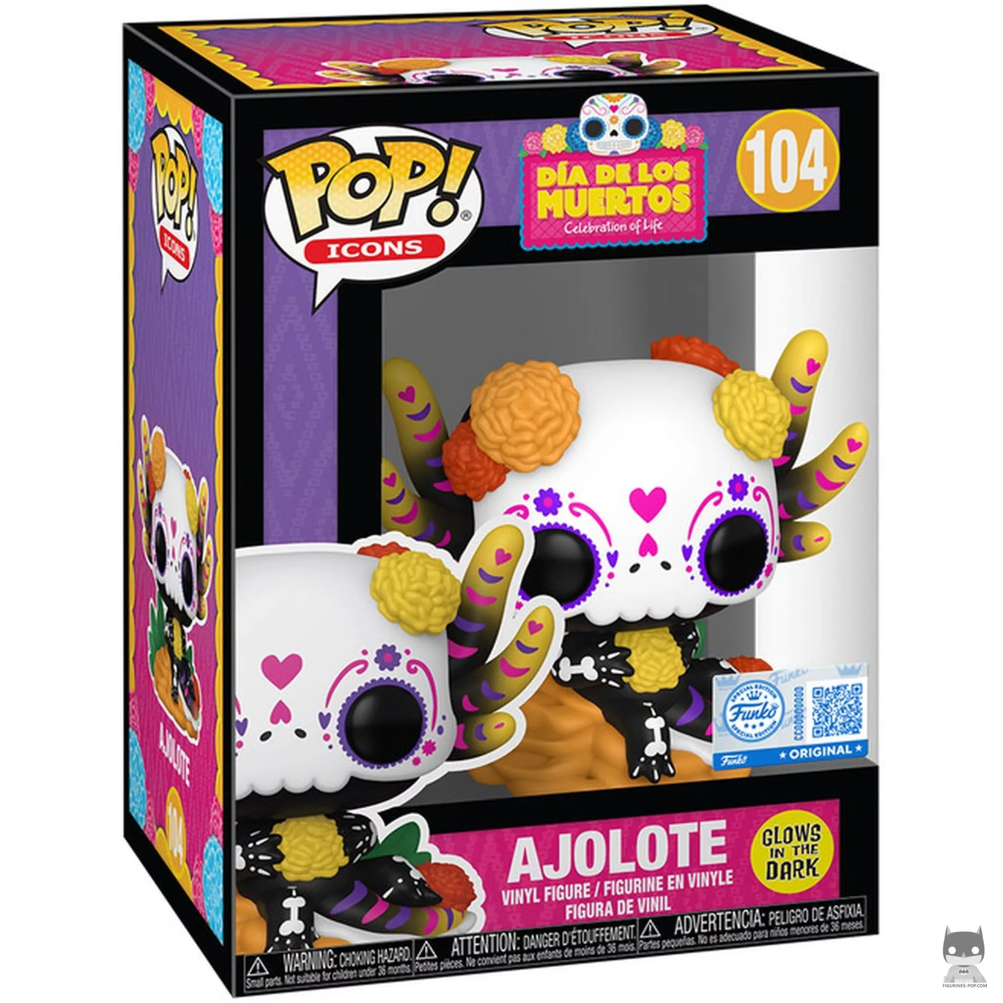 Ajolote (Glow in the Dark) Funko Pop! figure in its box