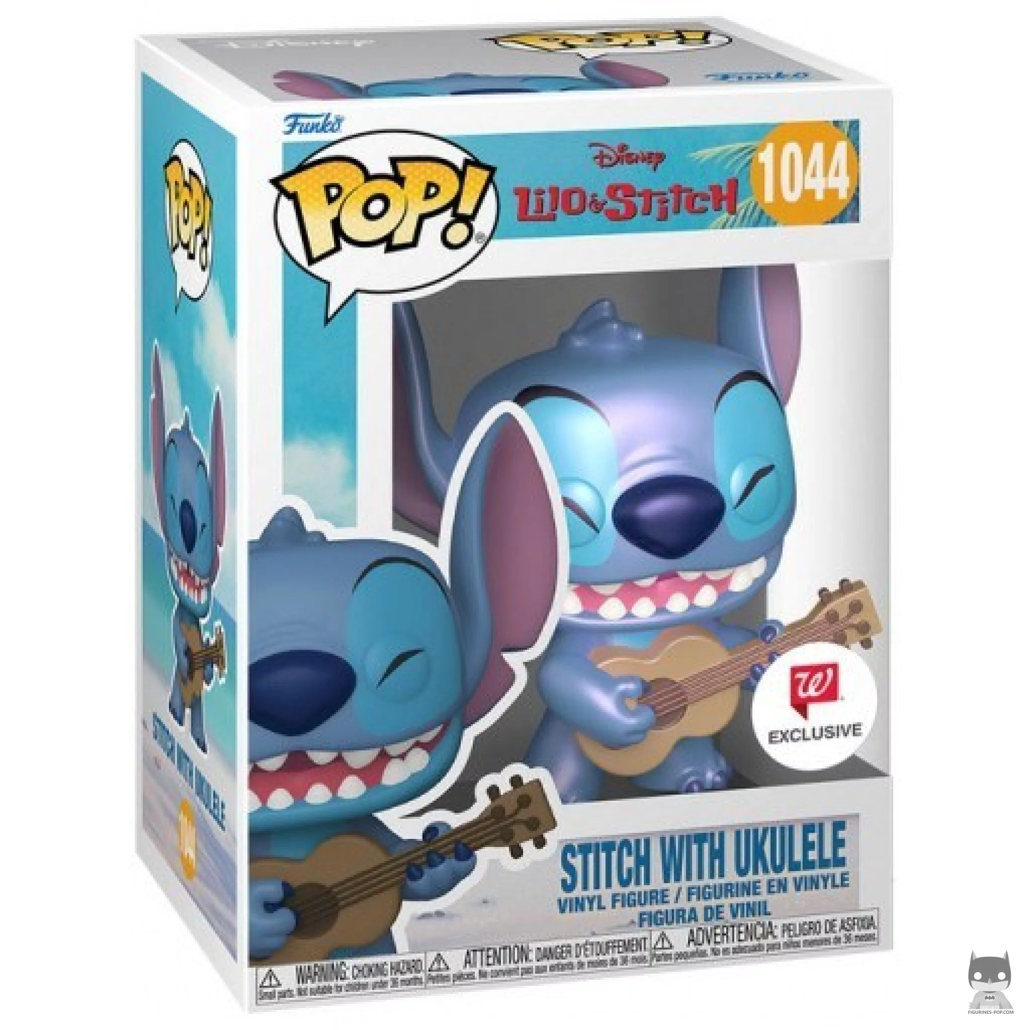 Stitch with Ukulele (Supersized & Pearlescent) Funko Pop! figure in its box