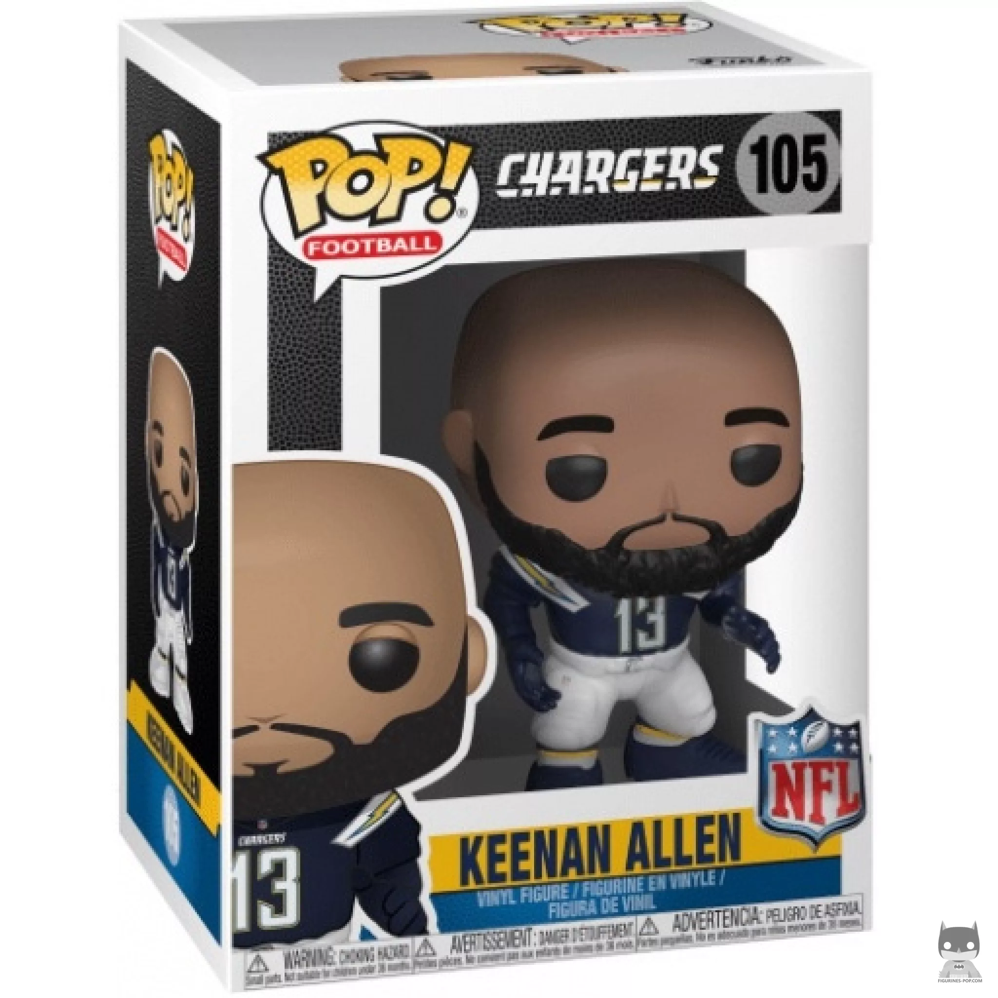 Keenan Allen Funko Pop! figure in its box