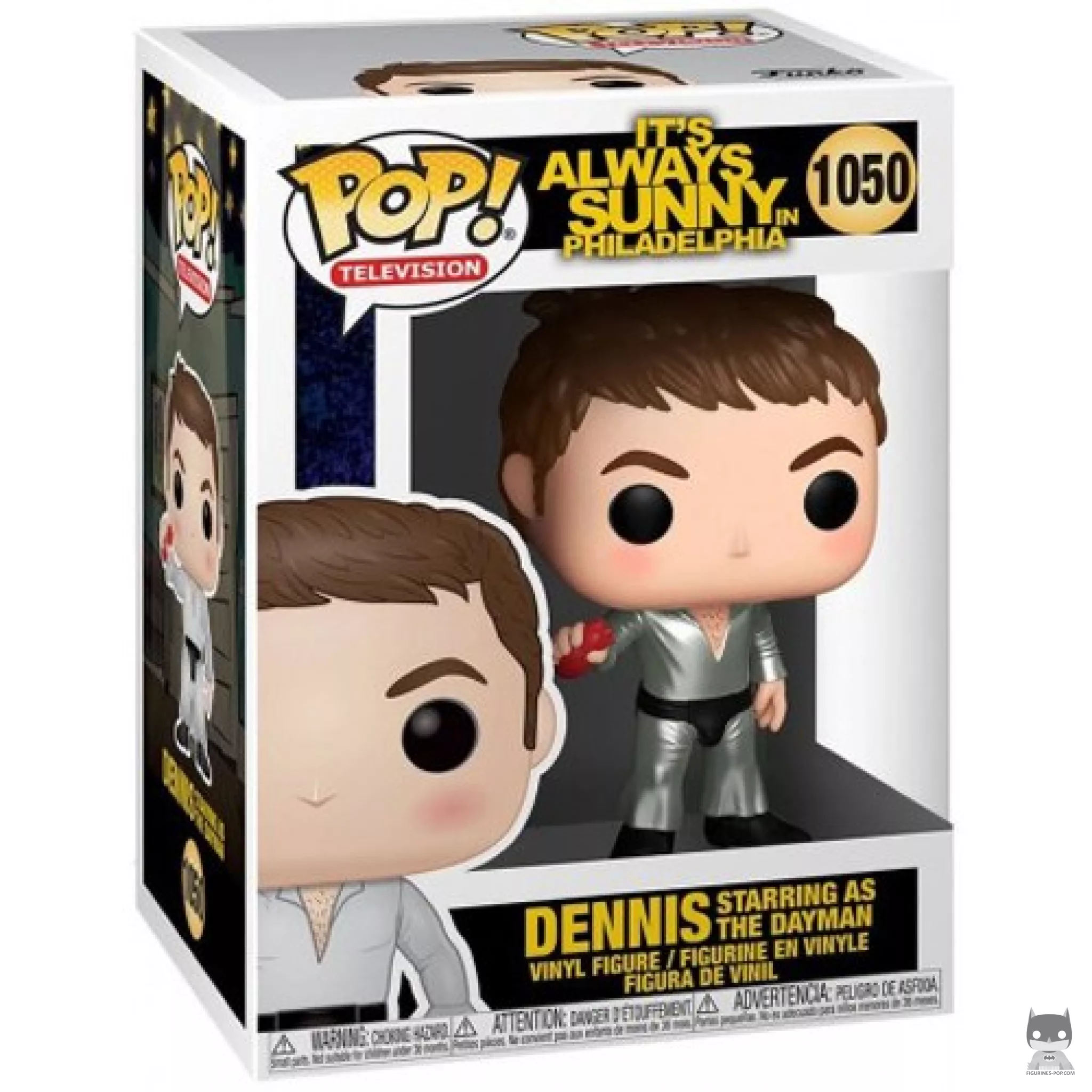 Dennis Starring as the Dayman Funko Pop! figure in its box