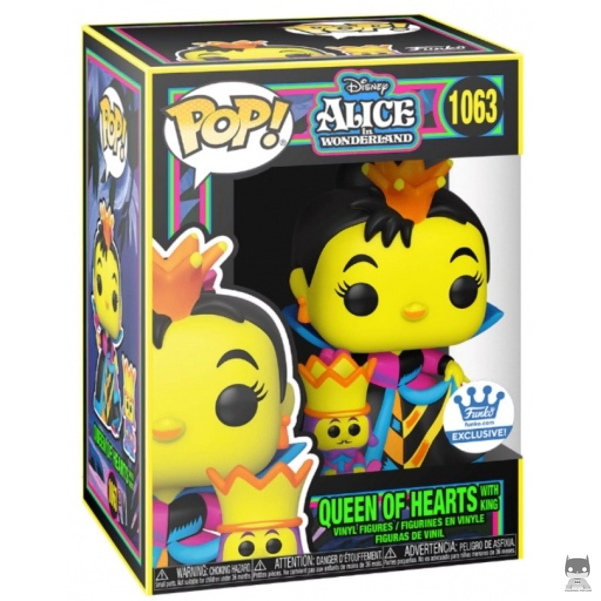 Queen of Hearts with King (Blacklight) Funko Pop! figure in its box