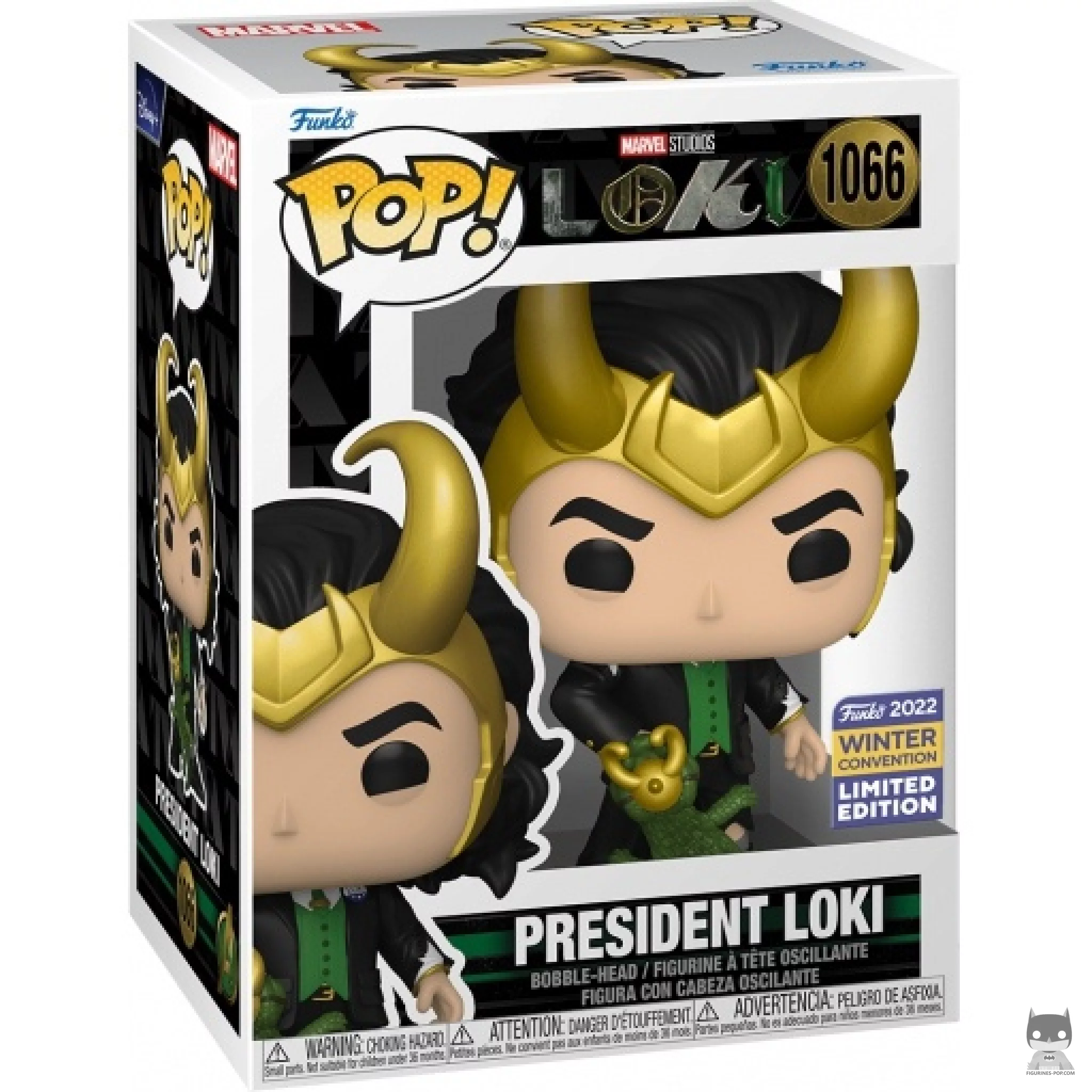 President Loki bitten Funko Pop! figure in its box