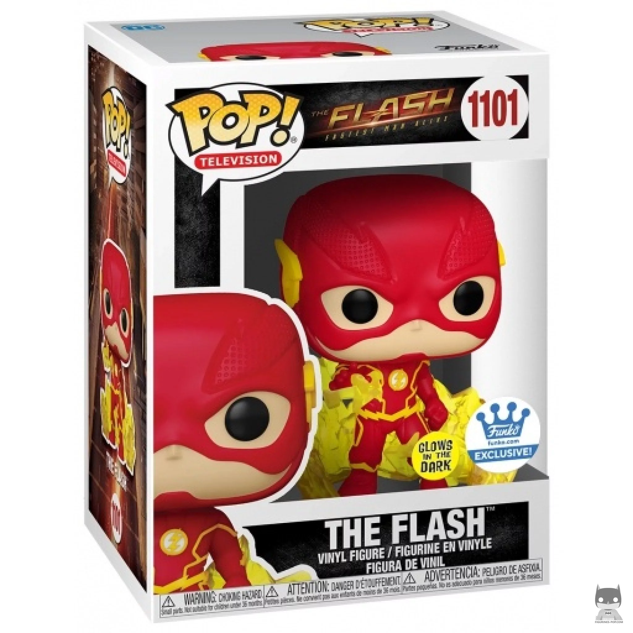 The Flash (Glow in the Dark) Funko Pop! figure in its box