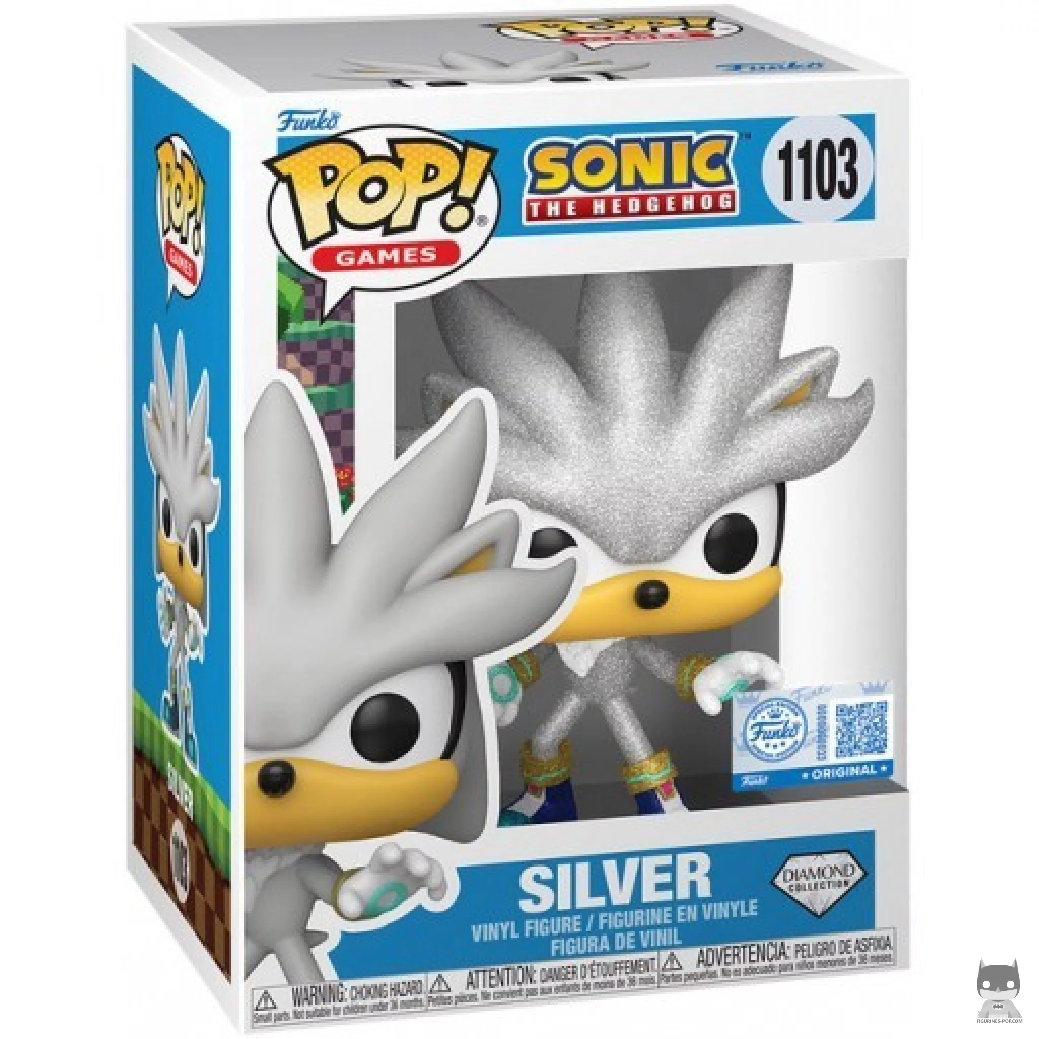 Silver (Diamond) Funko Pop! figure in its box