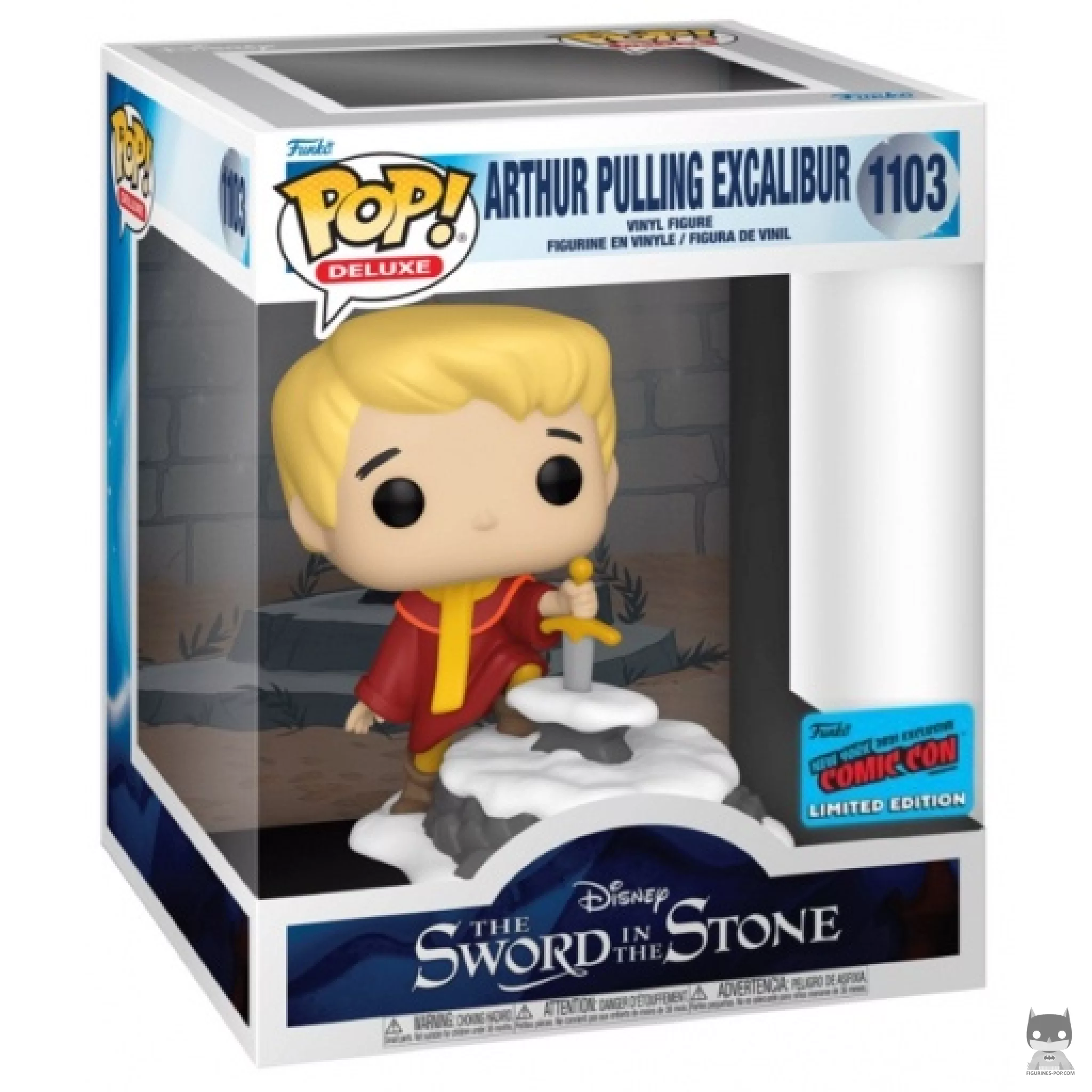 Arthur Pulling Excalibur Funko Pop! figure in its box