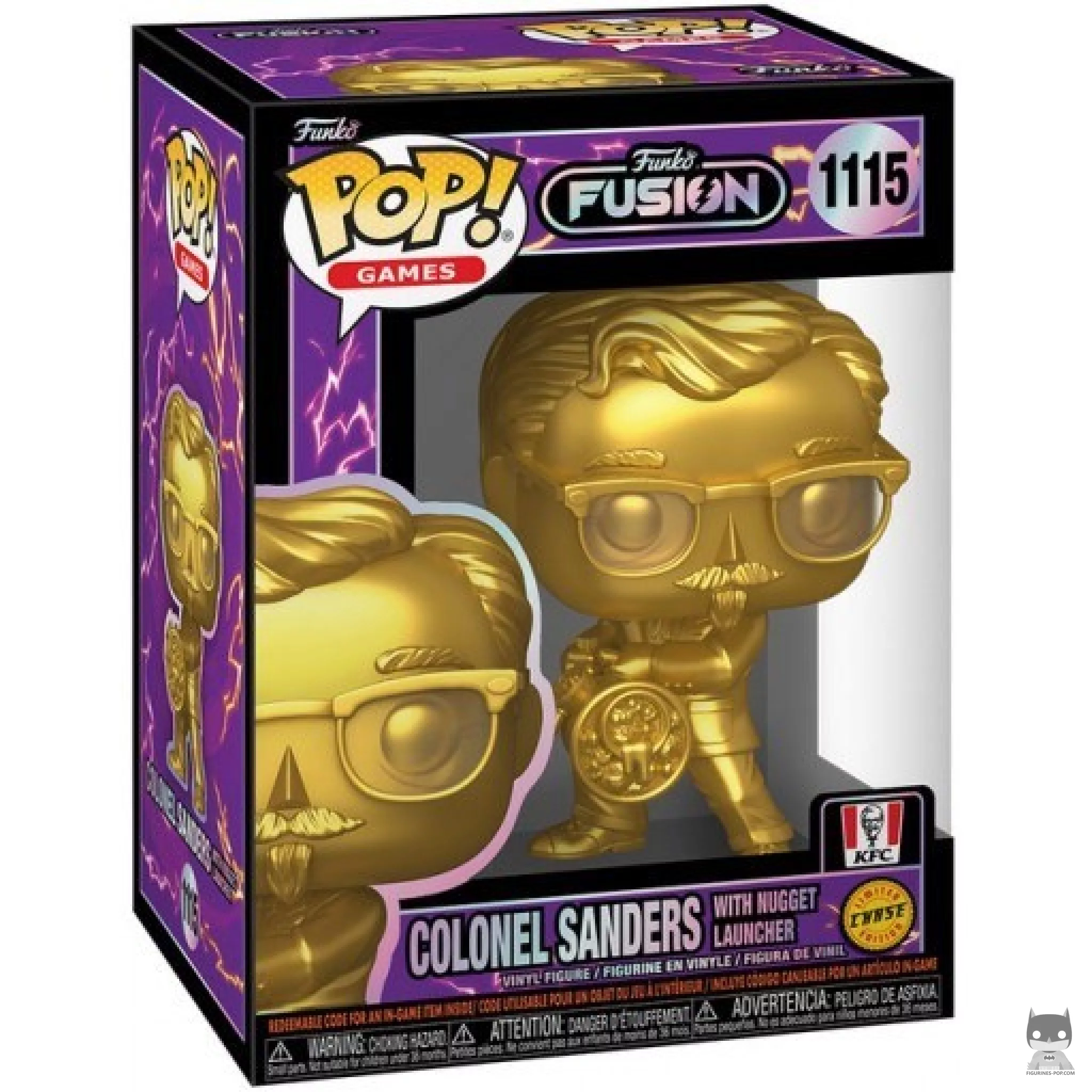 Colonel Sanders with Nugget Launcher (Chase & Gold) Funko Pop! figure in its box