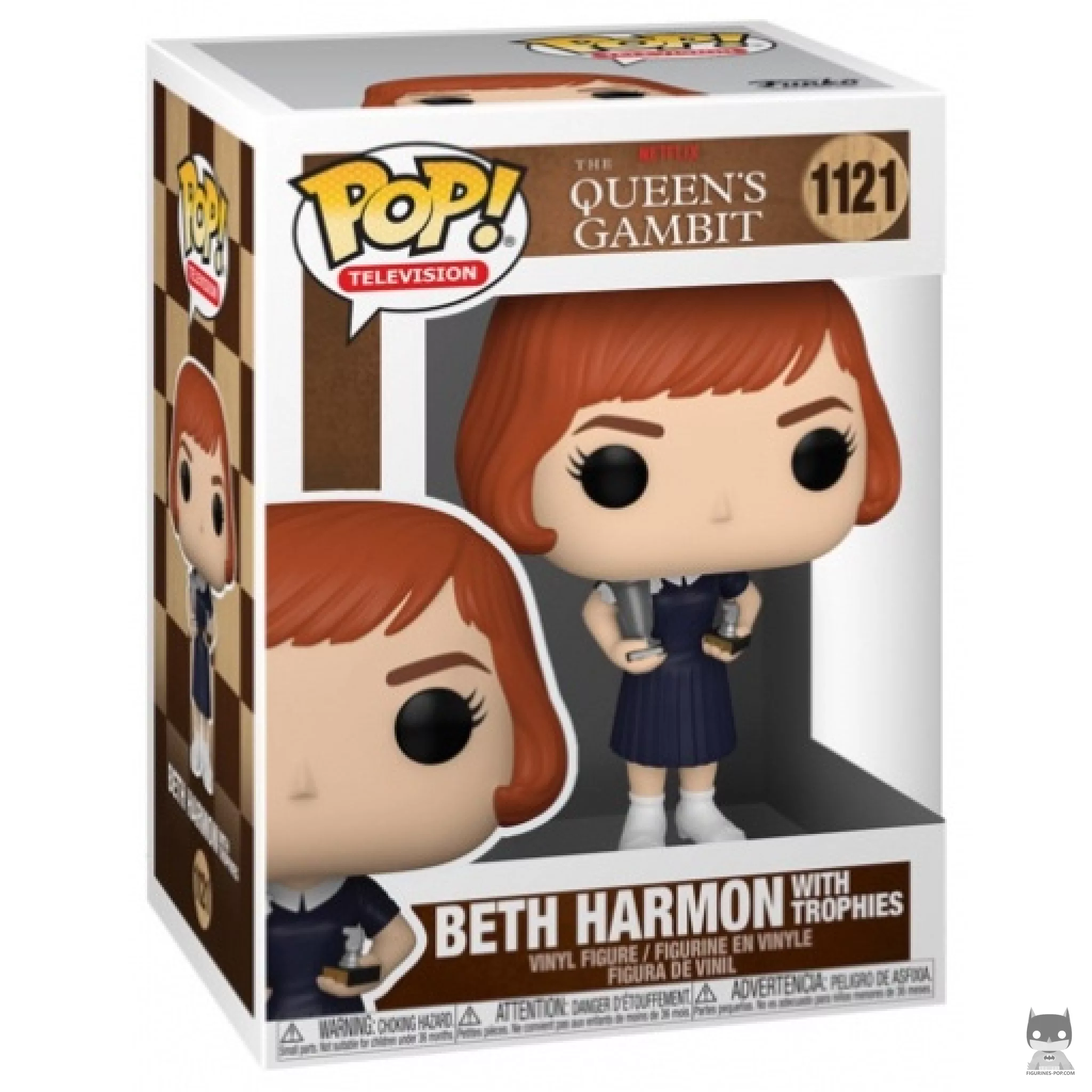 Beth Harmon with Trophies Funko Pop! figure in its box