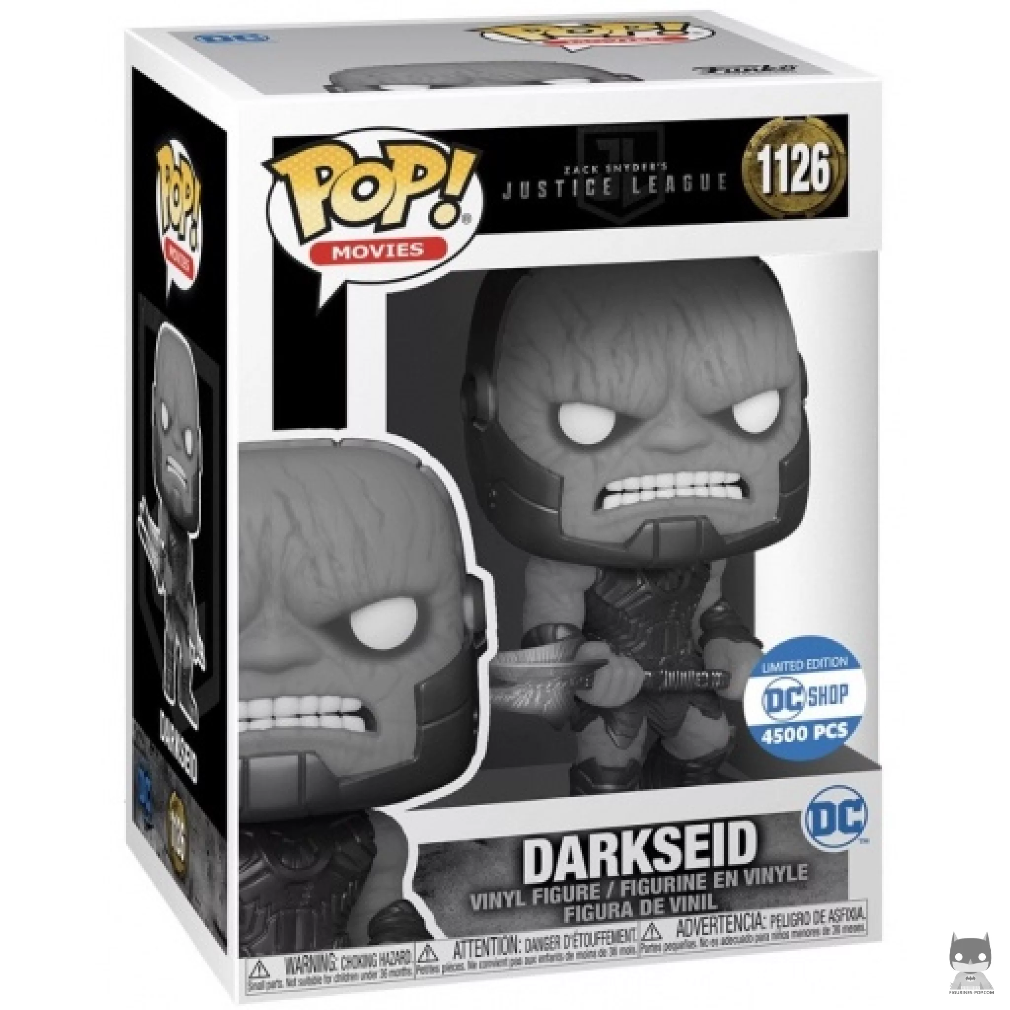 Darkseid (Black & White) Funko Pop! figure in its box