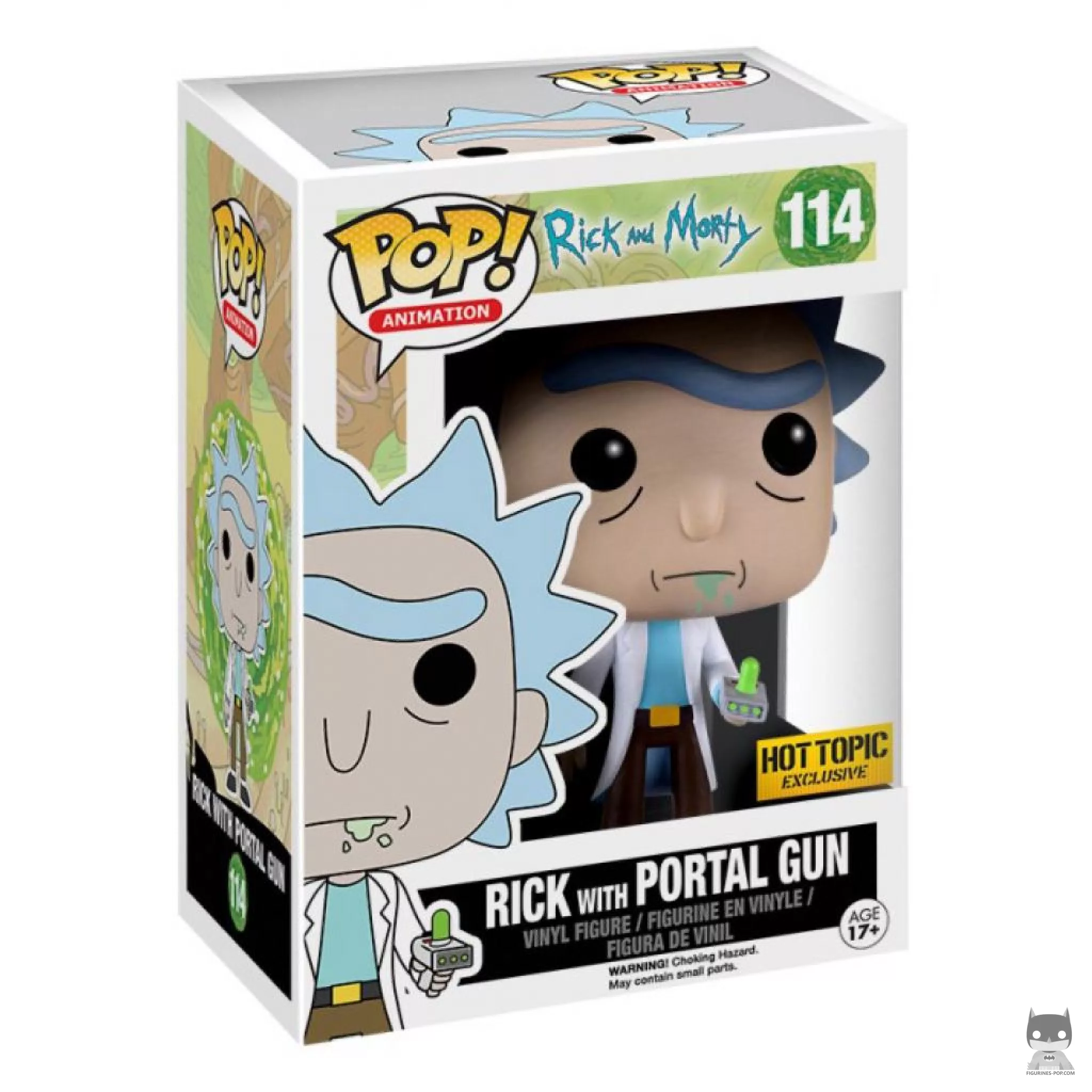 Rick Sanchez with Portal Gun Funko Pop! figure in its box