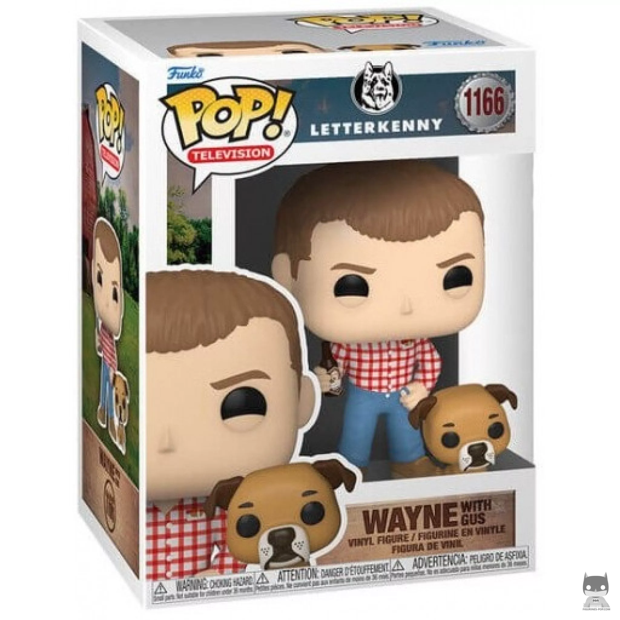 Wayne with Gus Funko Pop! figure in its box