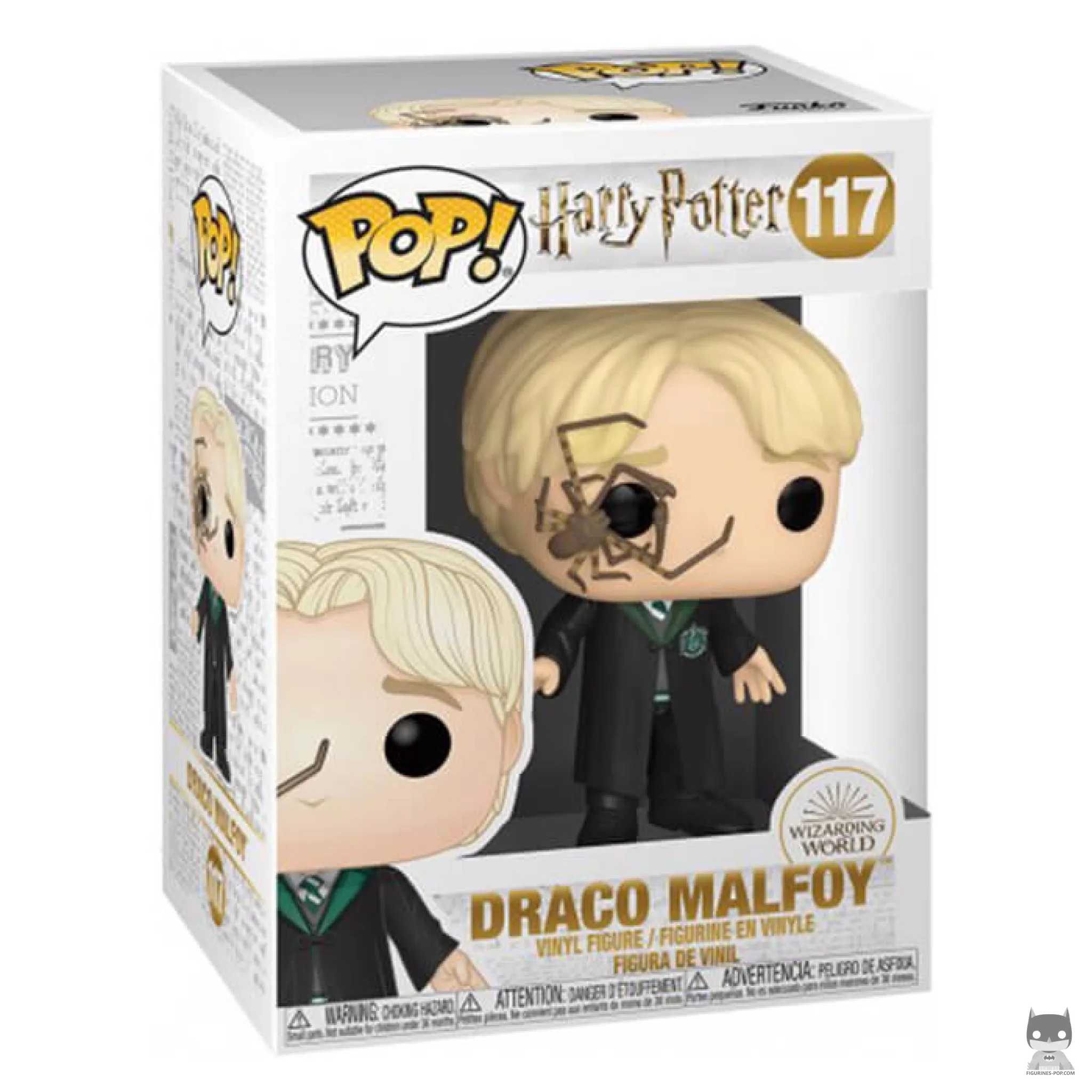 Malfoy with spider Funko Pop! figure in its box