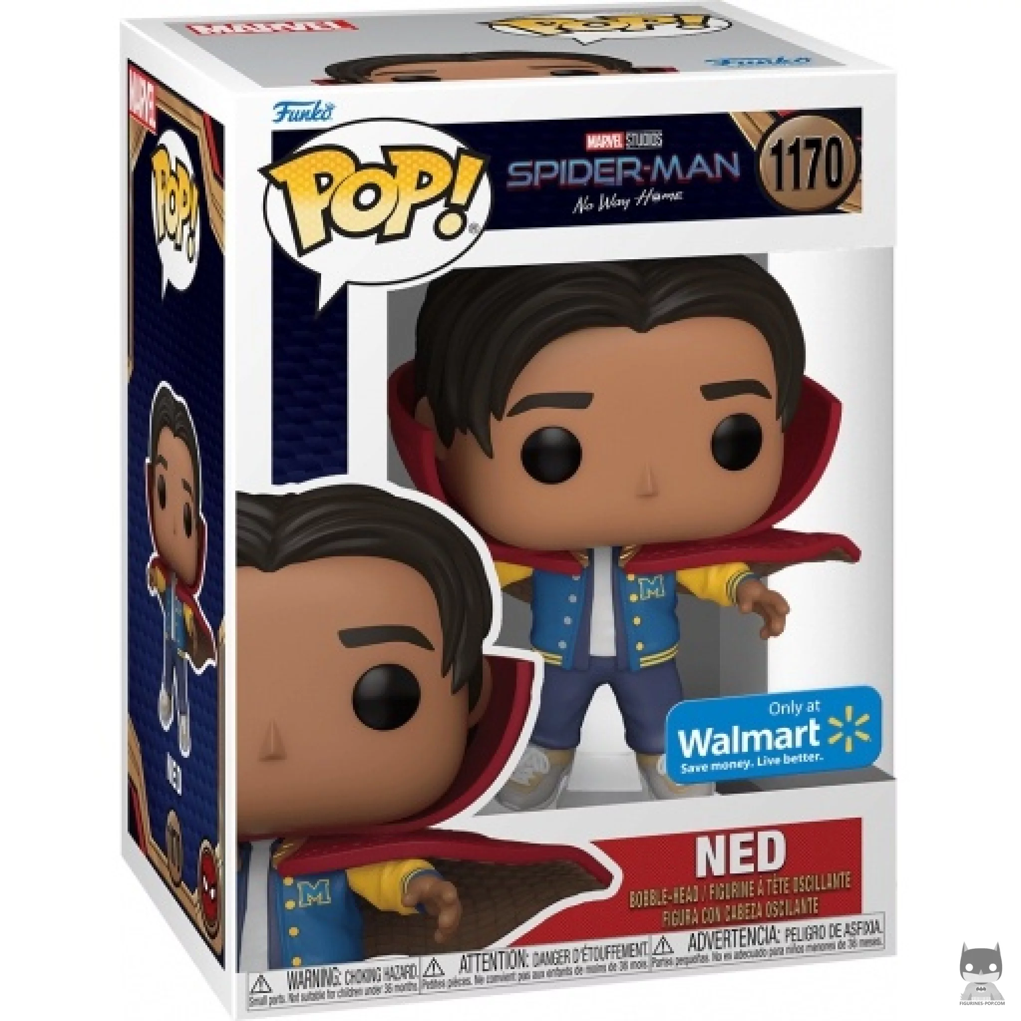 Ned with the cape of Doctor Strange Funko Pop! figure in its box