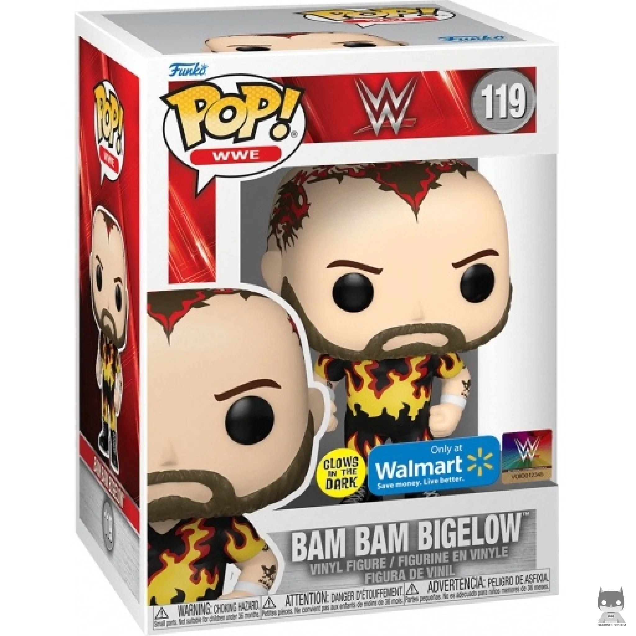 Bam Bam Bigelow (Glow in the Dark) Funko Pop! figure in its box