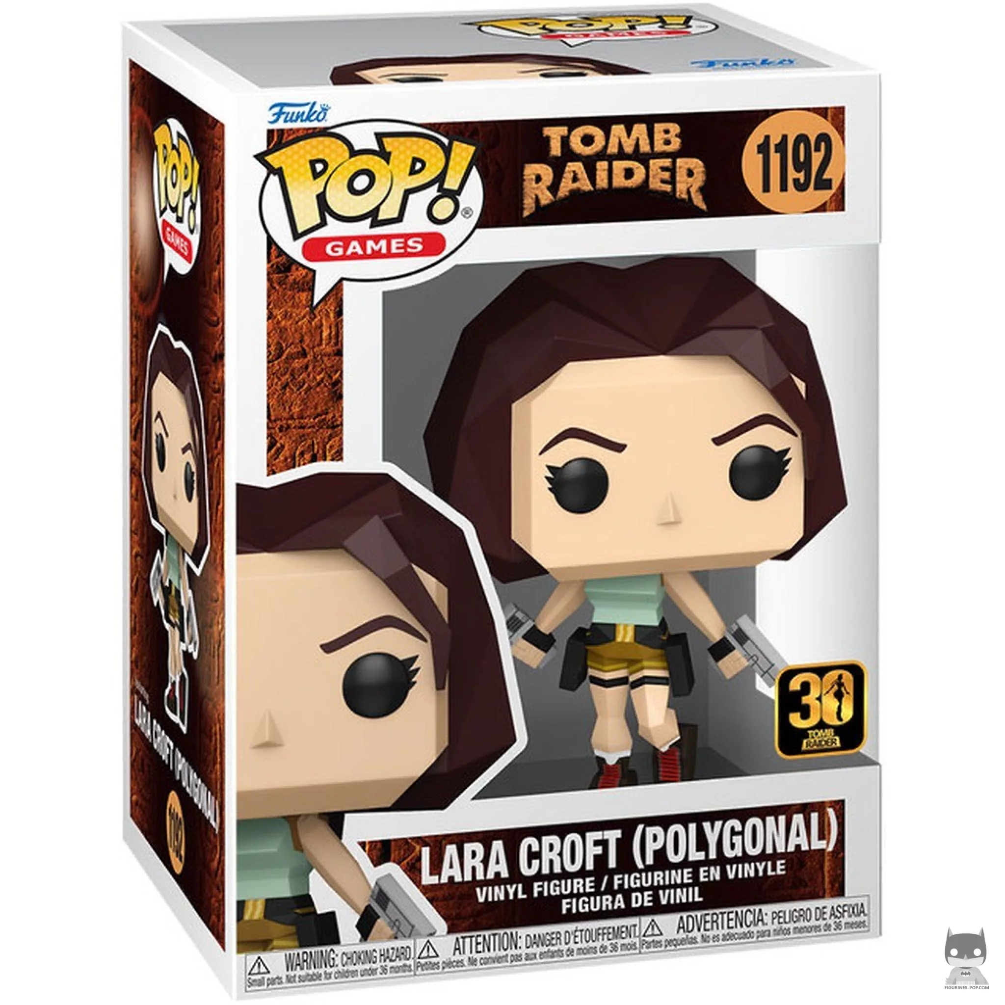 Lara Croft (polygonal) Funko Pop! figure in its box