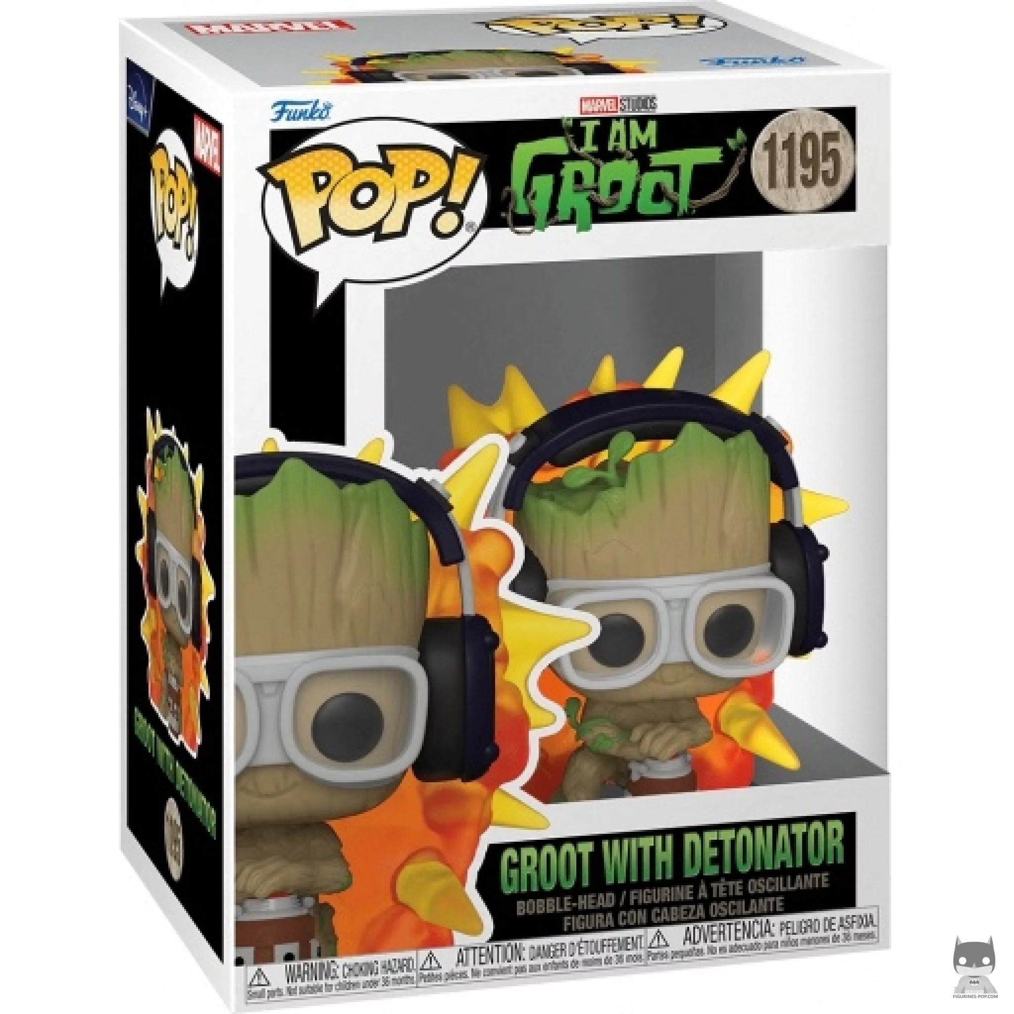 Groot with Detonator Funko Pop! figure in its box