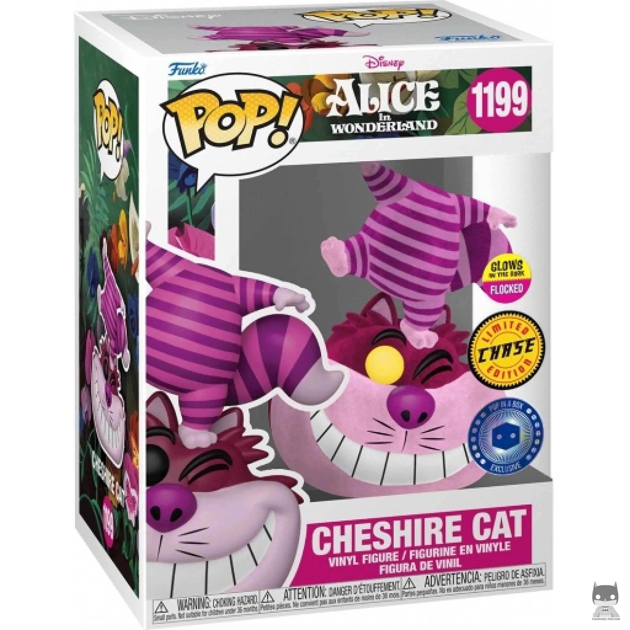 Cheshire Cat (Chase & Flocked & Glow in the Dark) Funko Pop! figure in its box