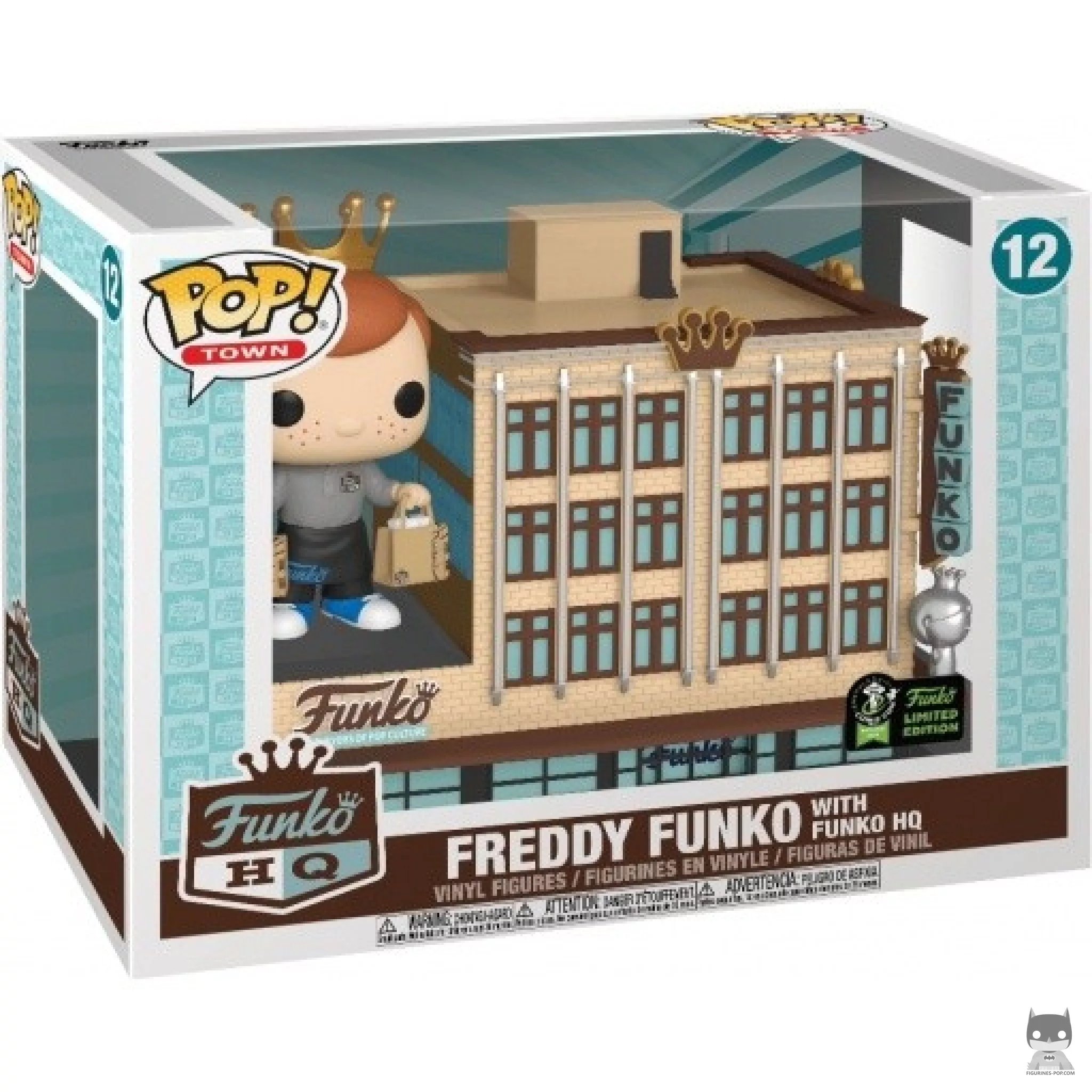 Freddy Funko with Funko HQ Funko Pop! figure in its box