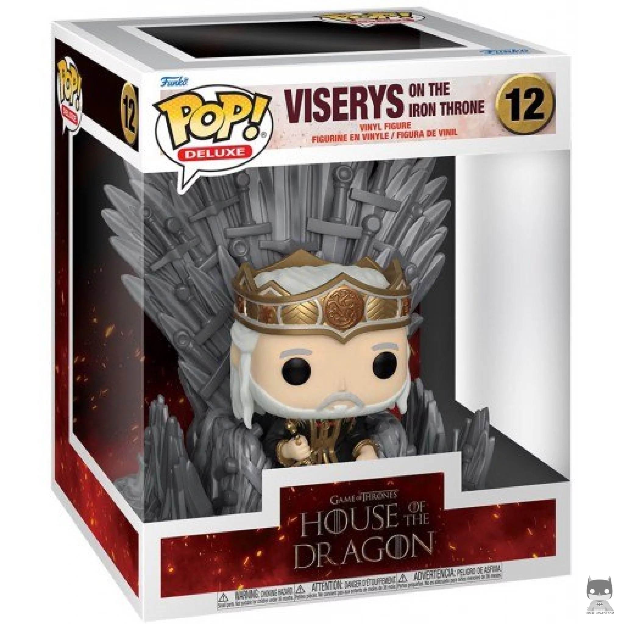 Viserys on the Iron Throne Funko Pop! figure in its box