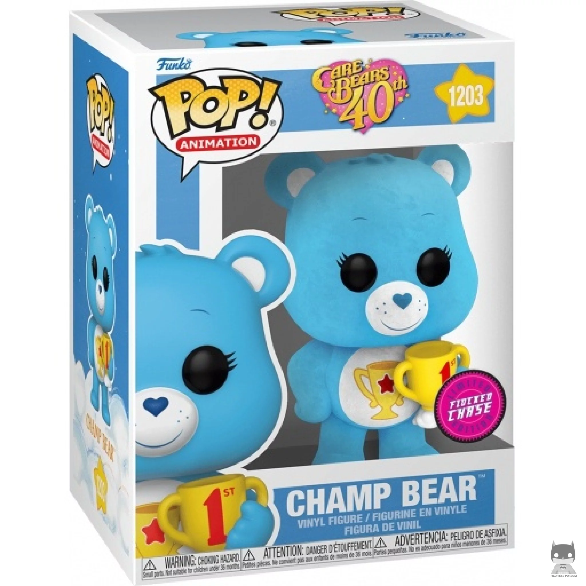 Champ Bear (Chase & Flocked) Funko Pop! figure in its box