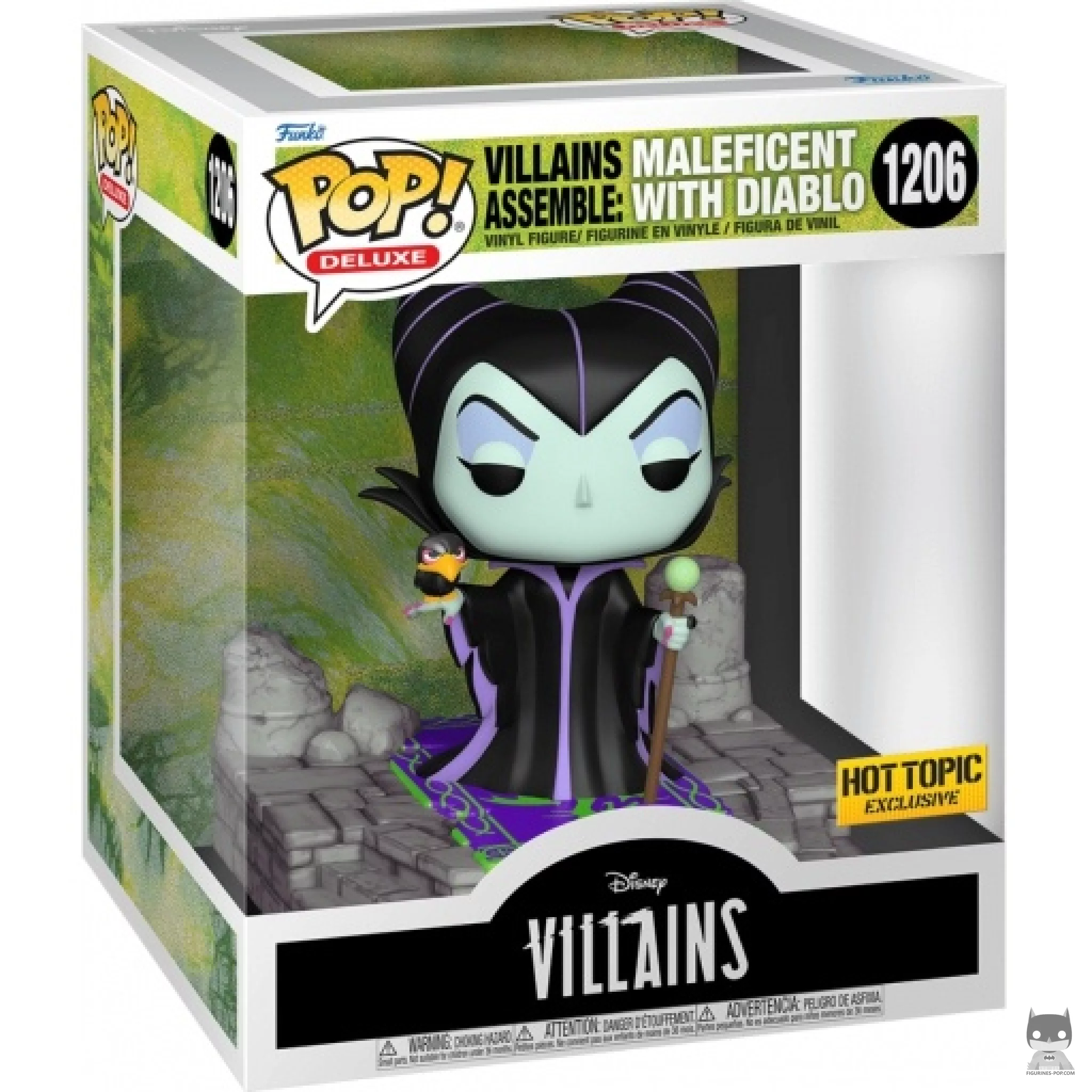 Maleficent with Diablo Funko Pop! figure in its box