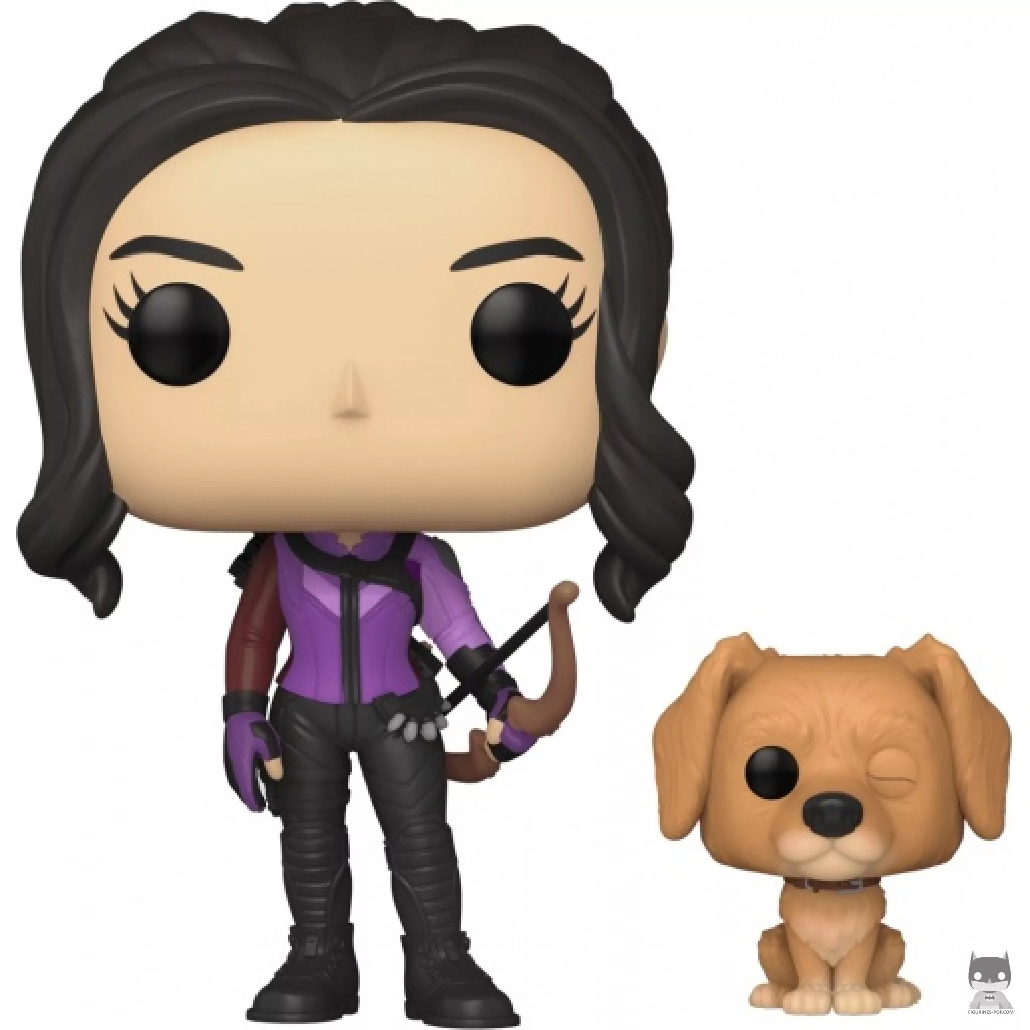 Kate Bishop with Lucky The Pizza Dog Funko Pop! figure (Hawkeye)