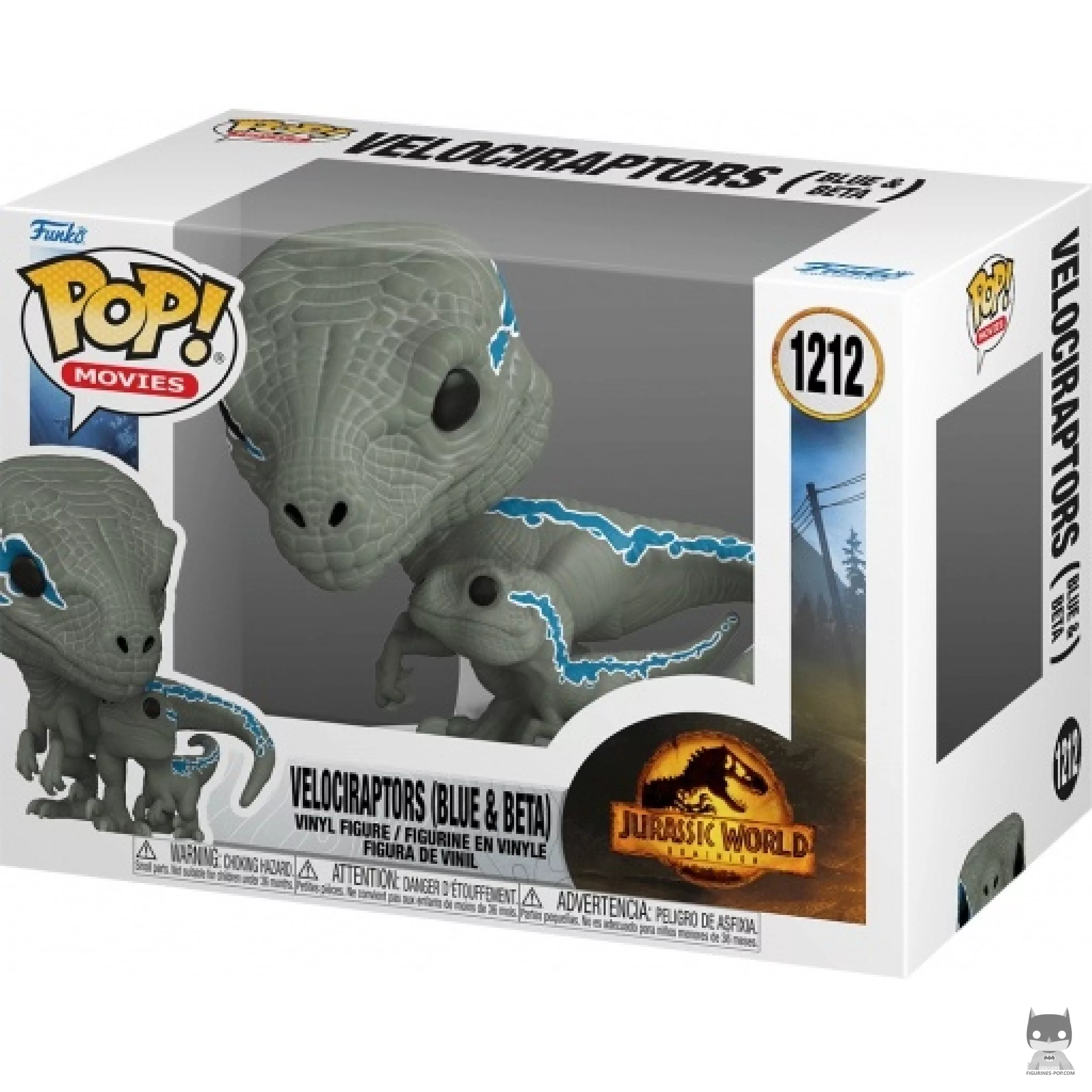 Velociraptors (Blue & Beta) Funko Pop! figure in its box
