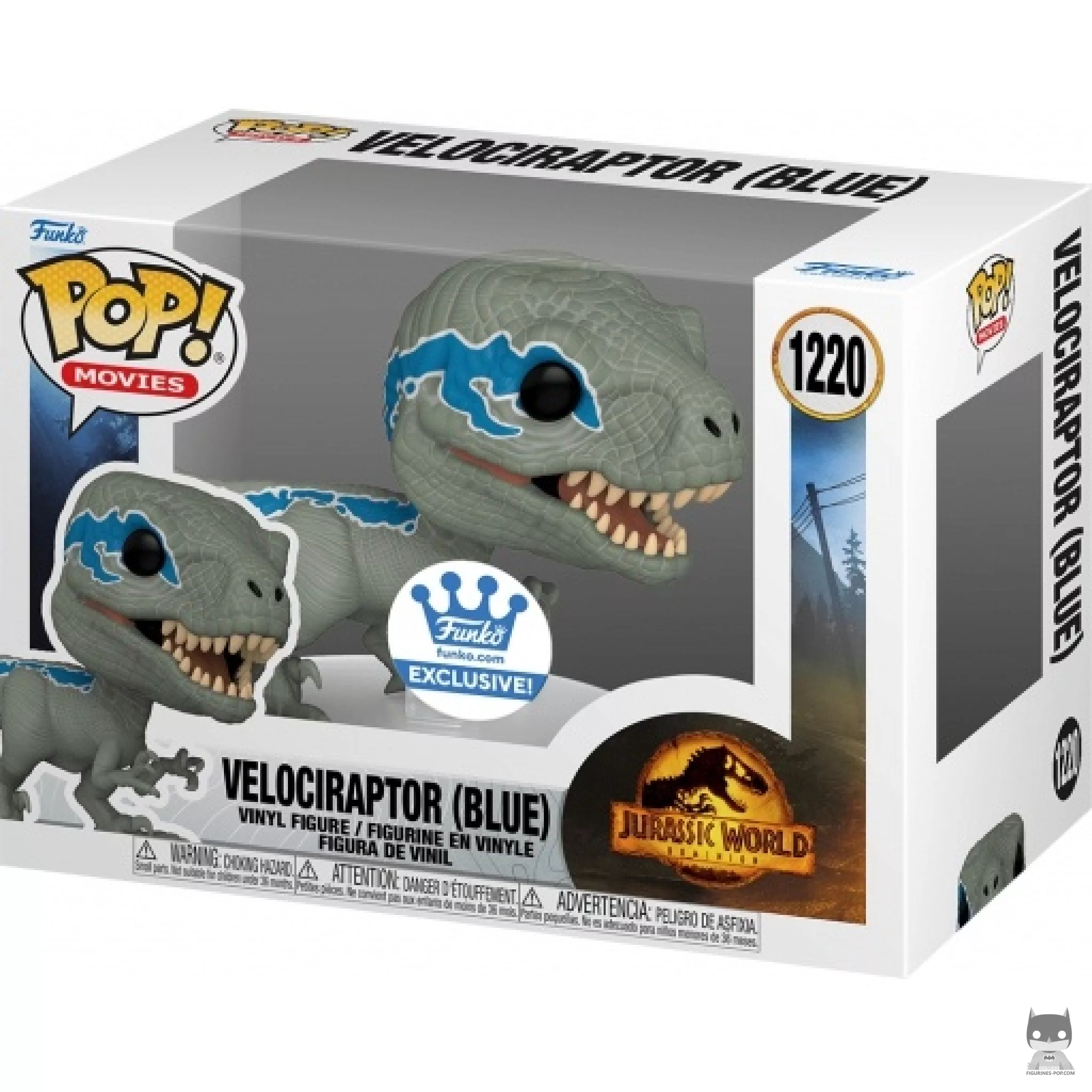 Velociraptor (Blue) (Alt) Funko Pop! figure in its box