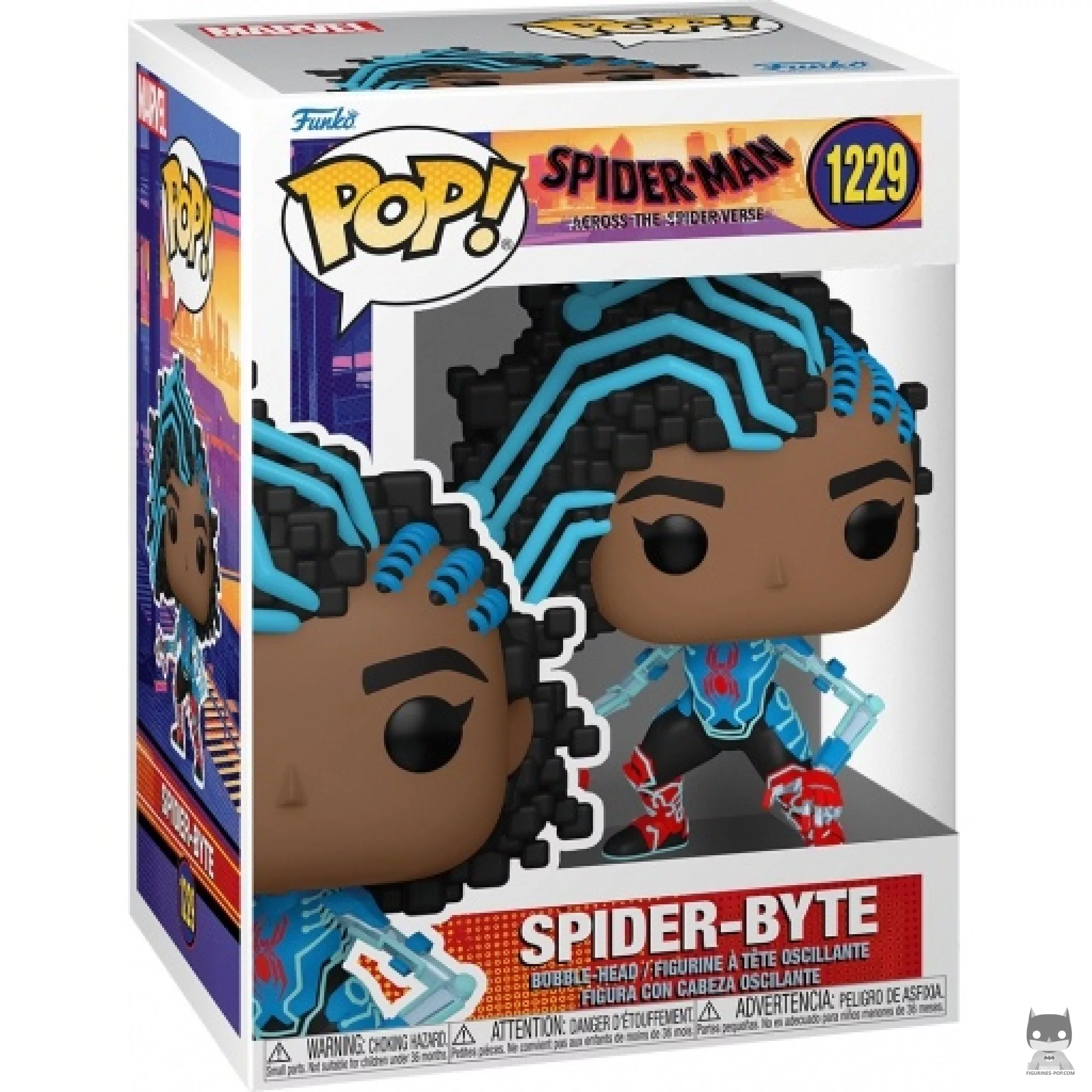 Spider-Byte Funko Pop! figure in its box