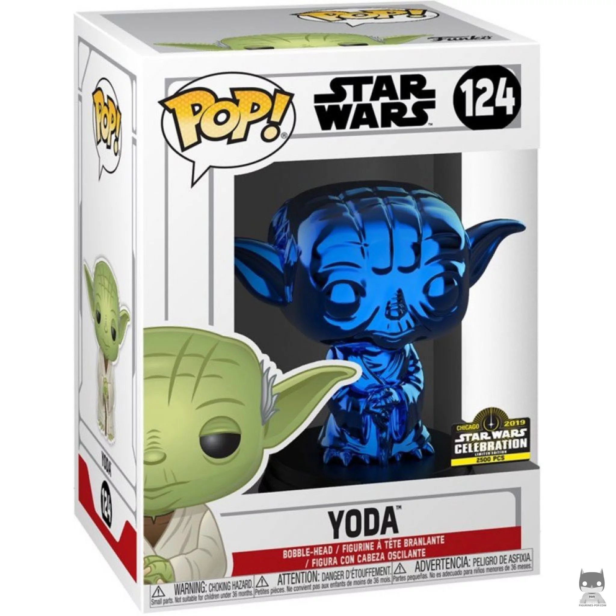 Yoda (Blue) Funko Pop! figure in its box
