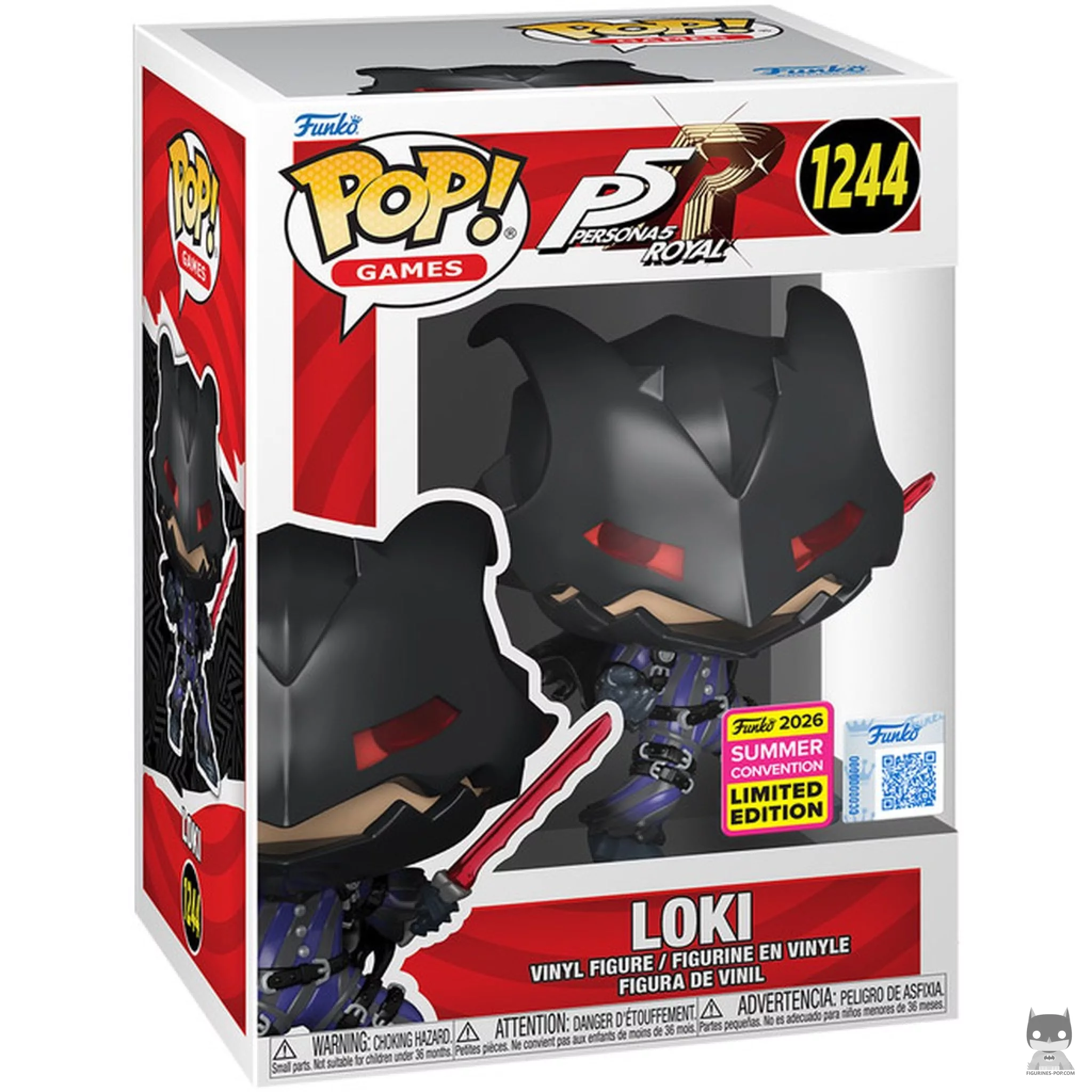 Loki with sword Funko Pop! figure in its box