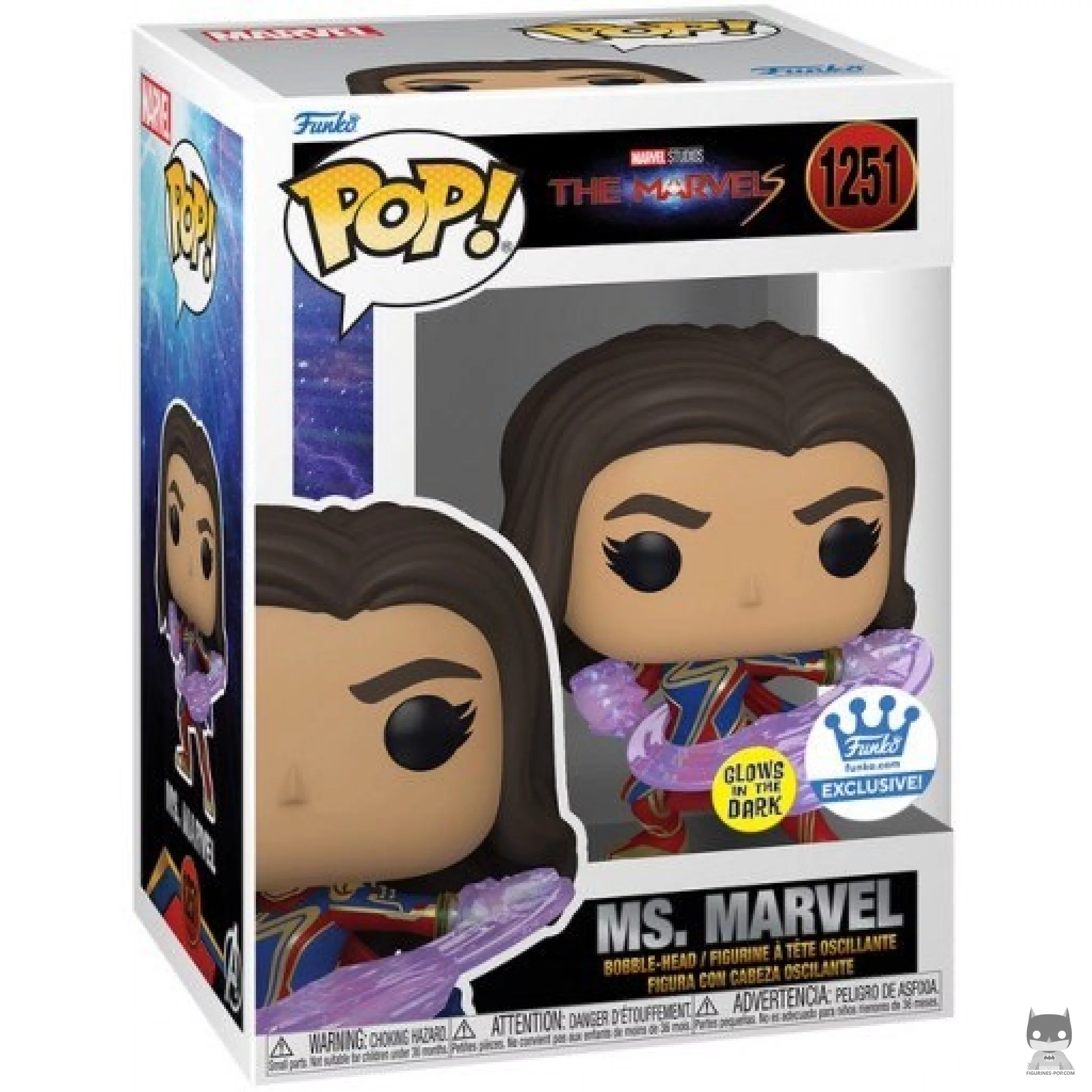 Ms. Marvel (Glow in the Dark) Funko Pop! figure in its box