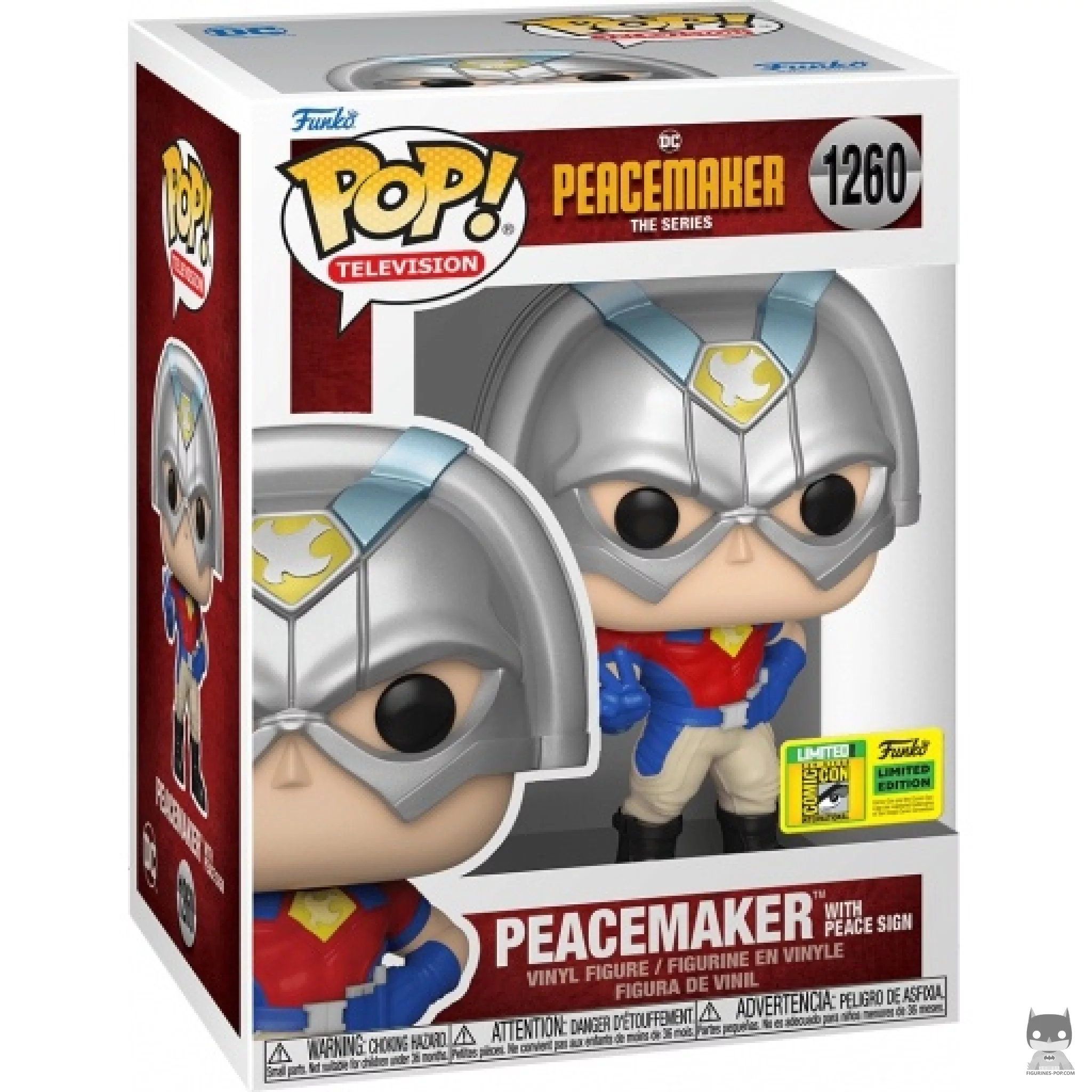 Peacemaker with Peace Sign Funko Pop! figure in its box