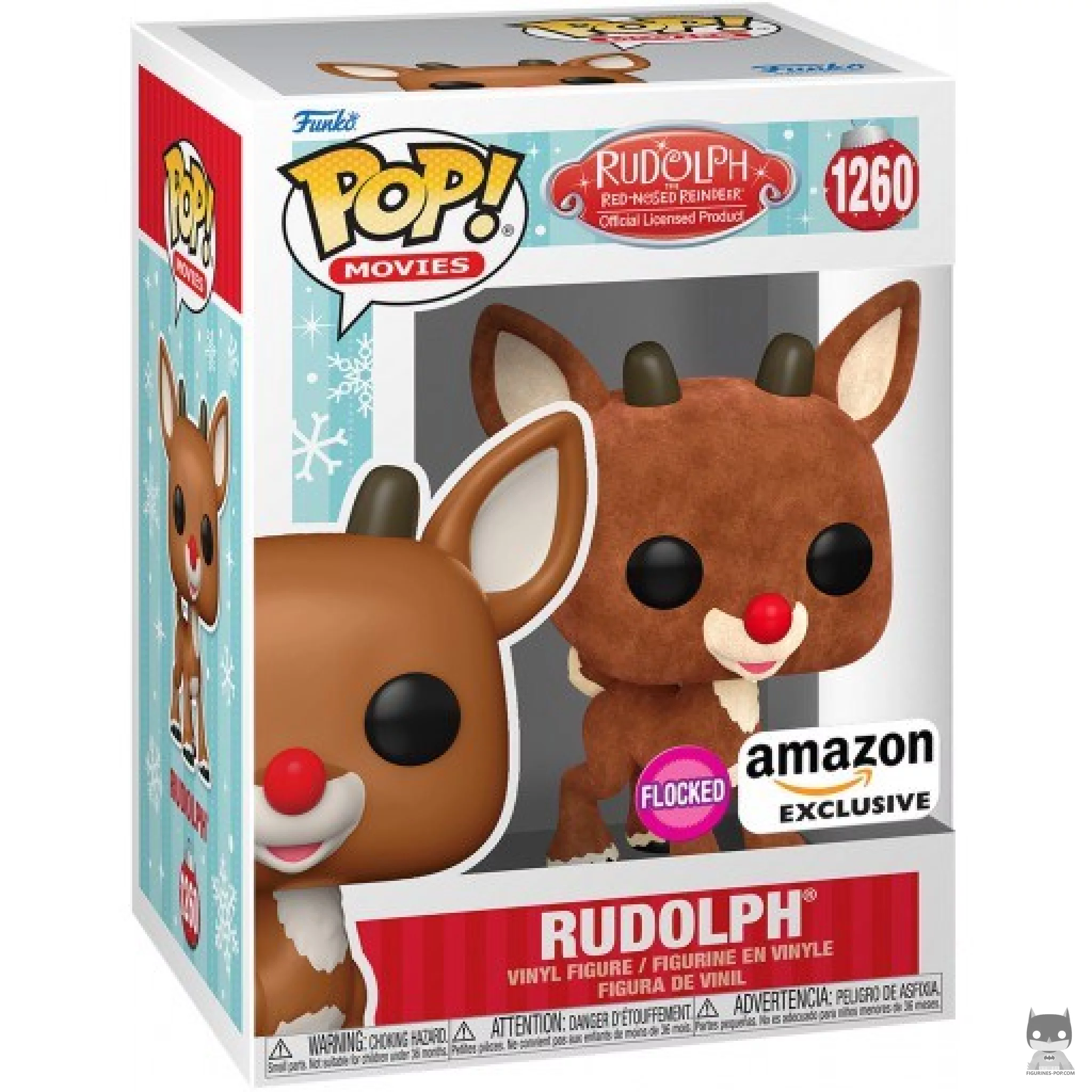 Rudolph (Flocked) Funko Pop! figure in its box