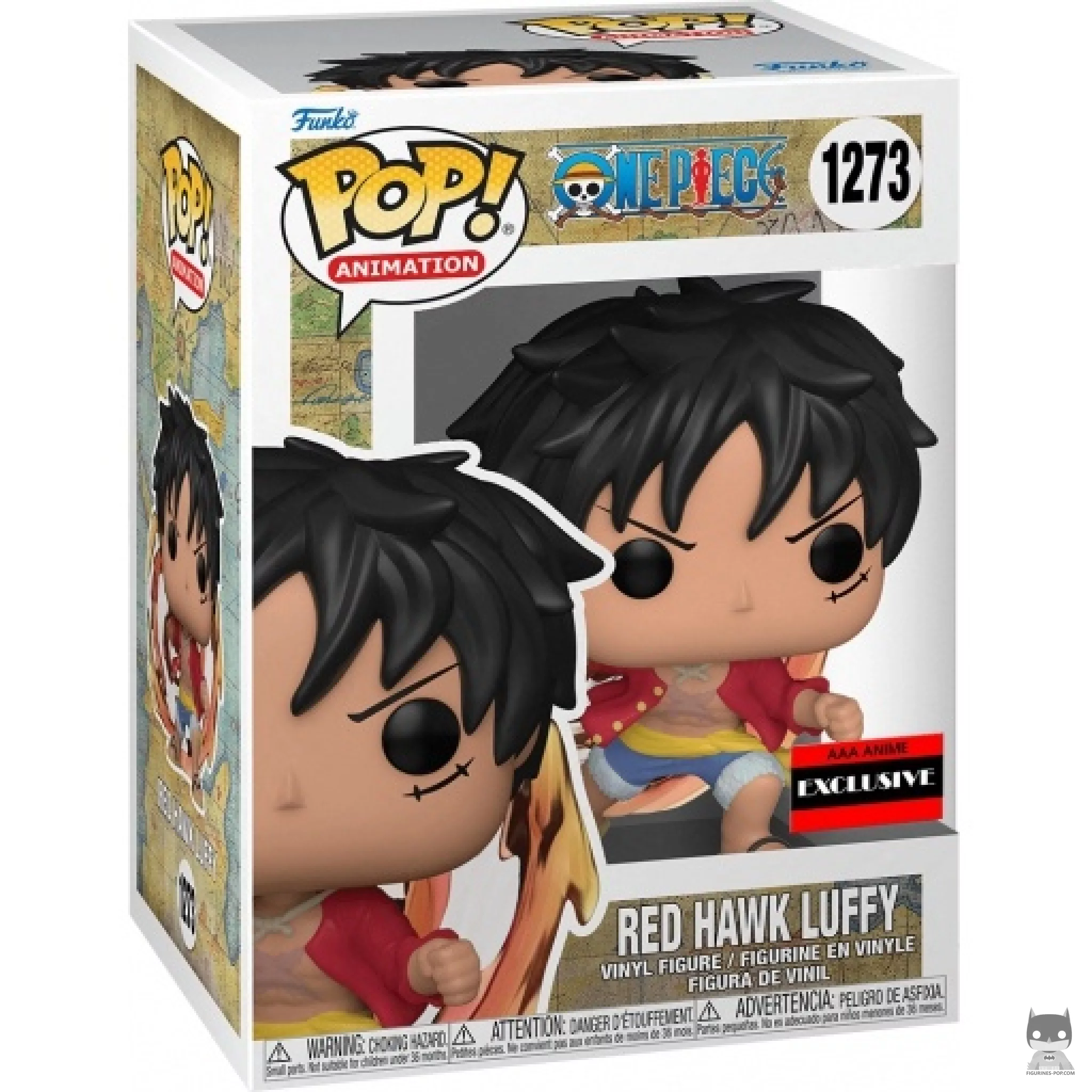 Red Hawk Luffy Funko Pop! figure in its box