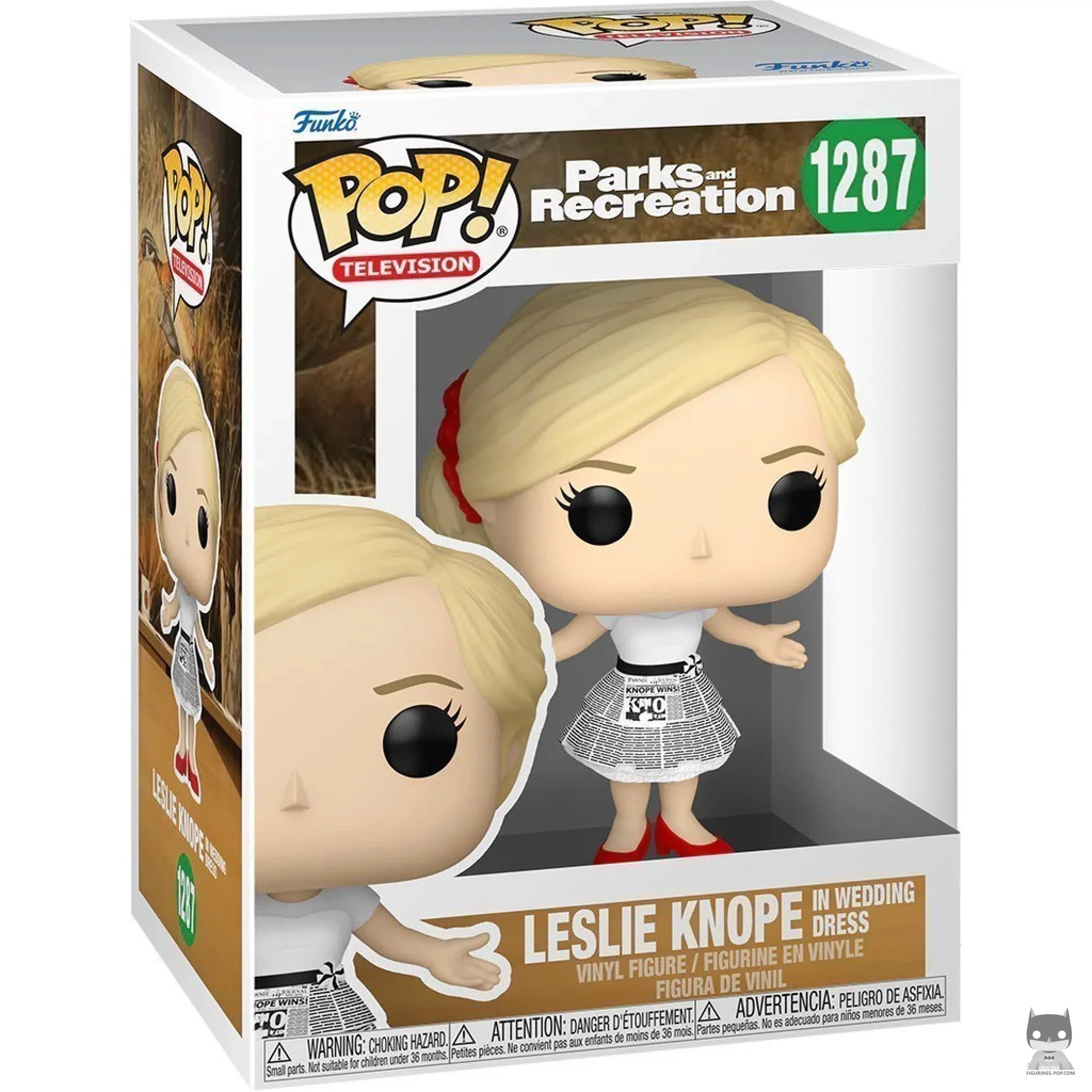 Leslie Knope in wedding dress Funko Pop! figure in its box