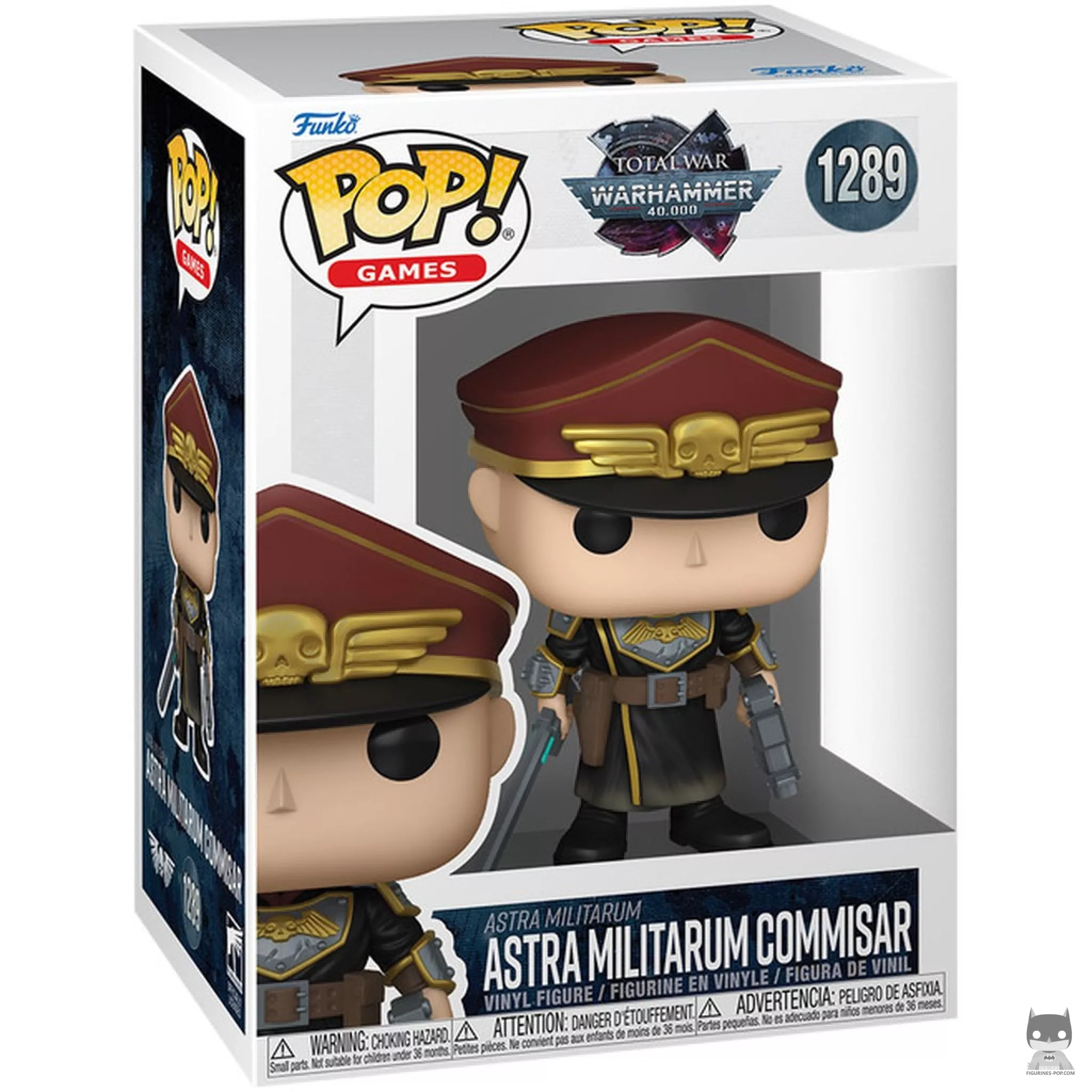 Astra Militarum Commissar Funko Pop! figure in its box