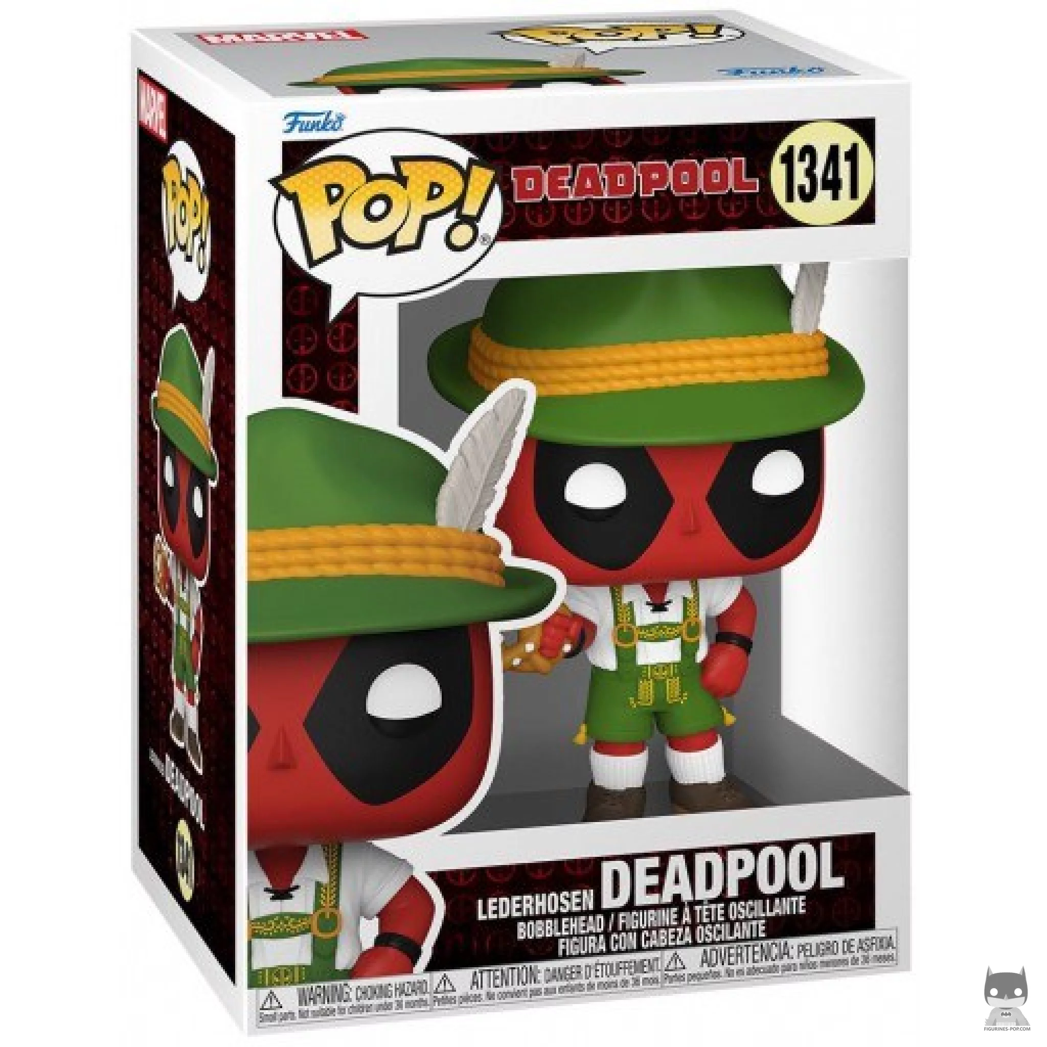 Lederhosen Deadpool Funko Pop! figure in its box