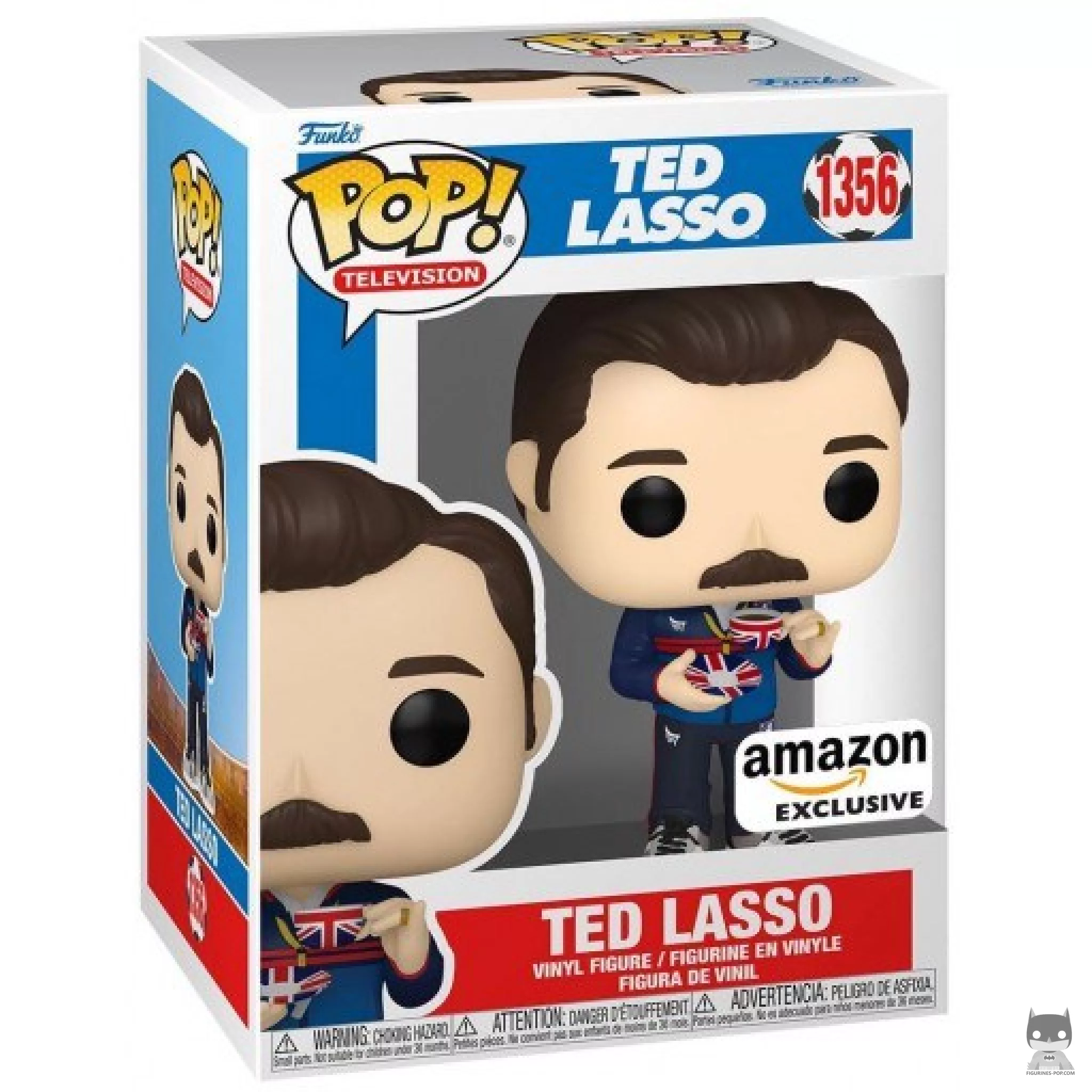 Ted Lasso with Teacup Funko Pop! figure in its box