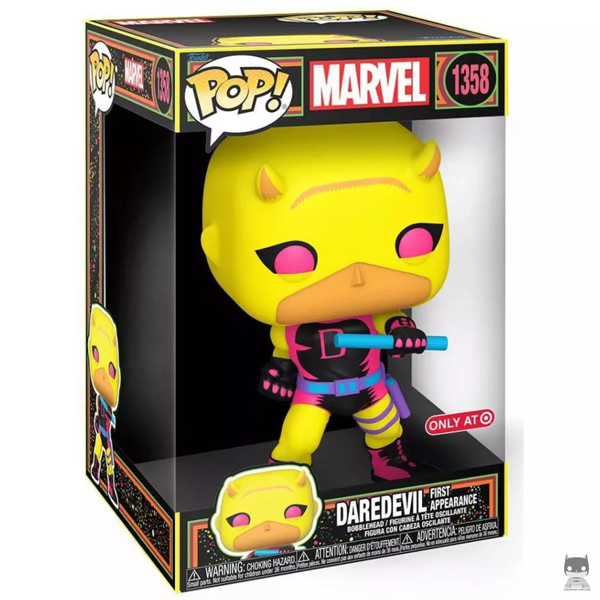 Daredevil (First Appearance) (Black Light) Funko Pop! figure in its box