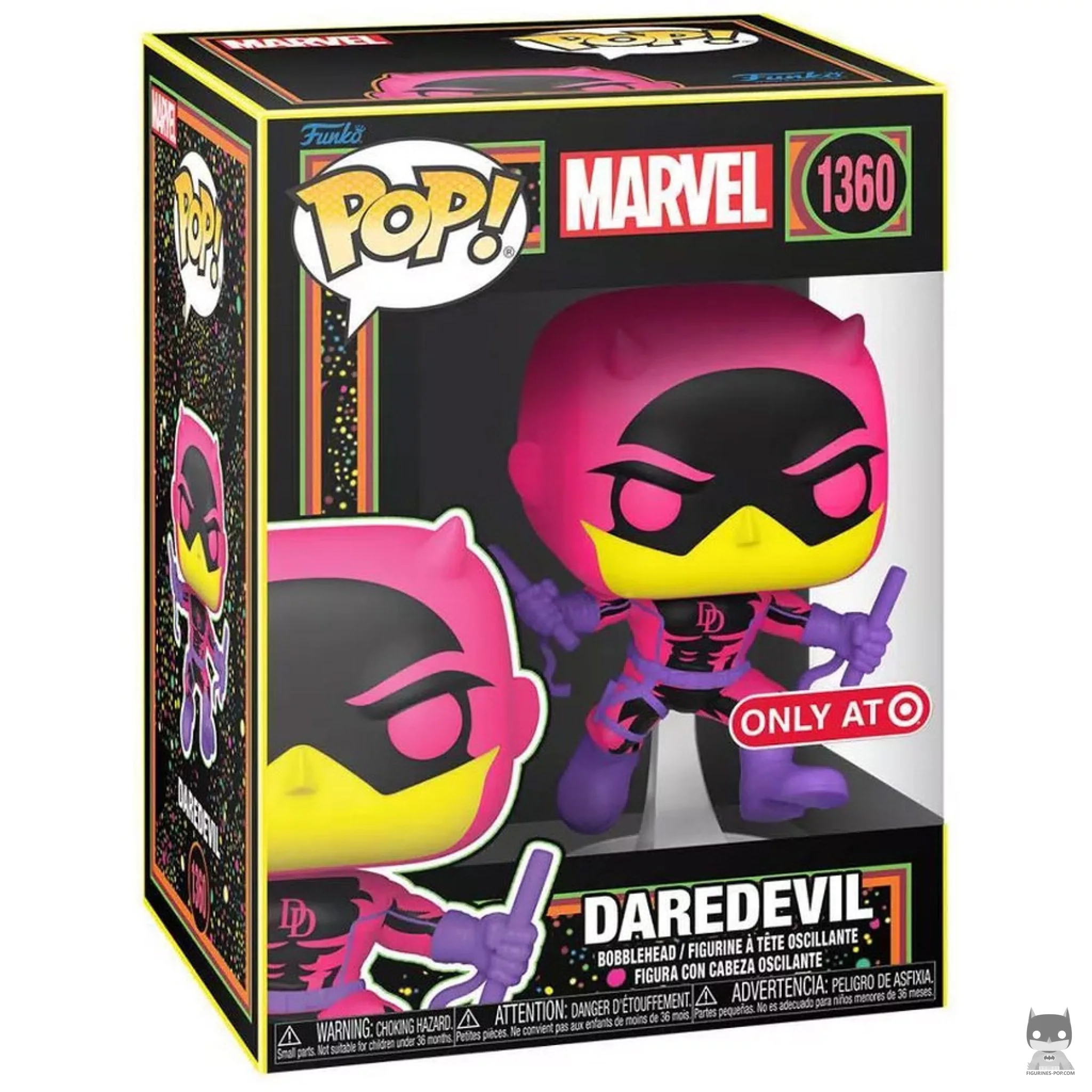 Daredevil (Classic) (Black Light) Funko Pop! figure in its box