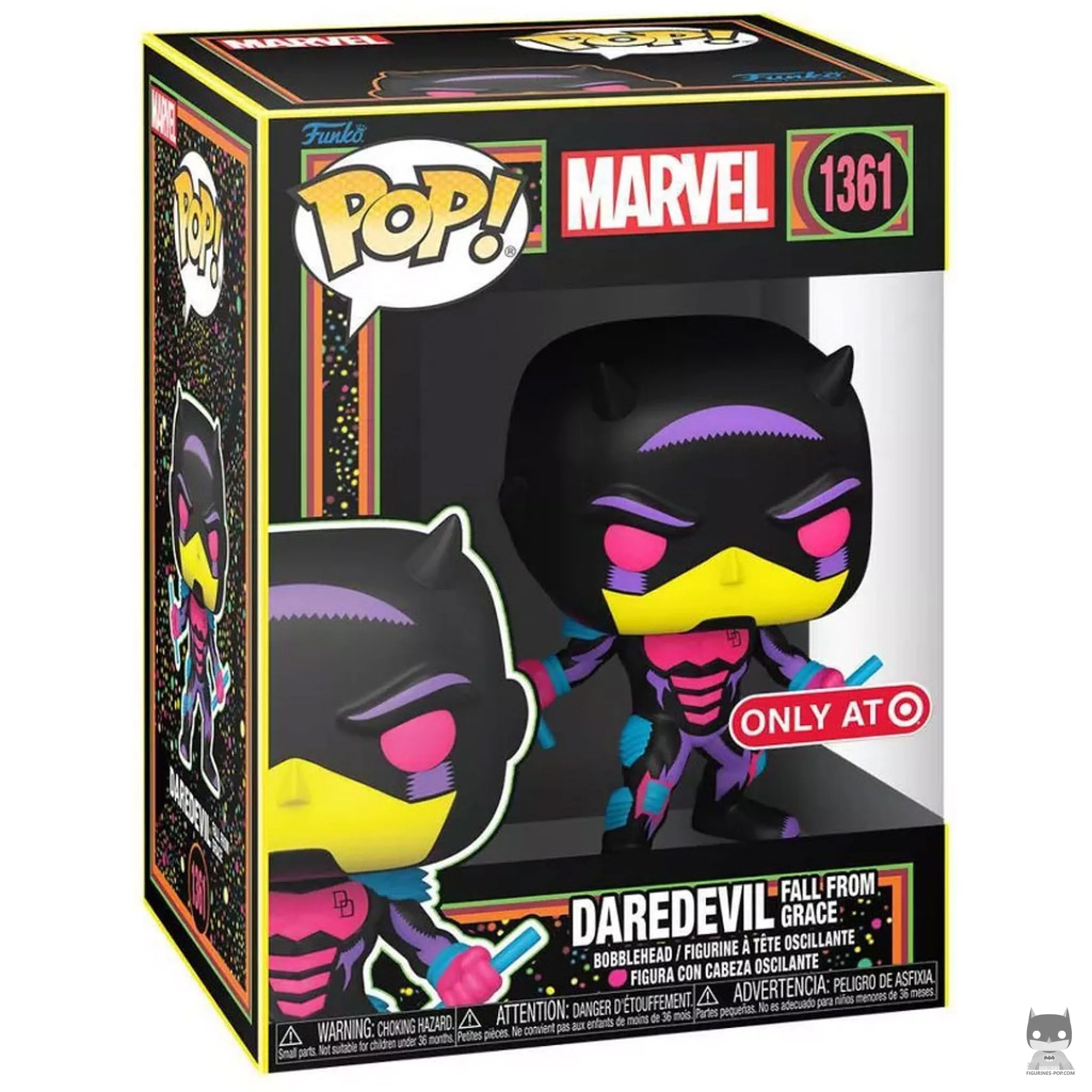 Daredevil (Fall From Grace) (Black Light) Funko Pop! figure in its box