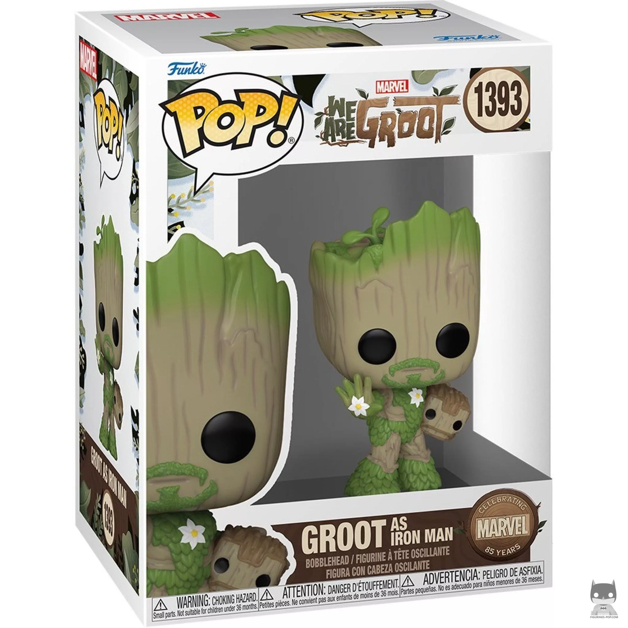 Groot as Iron Man Funko Pop! figure in its box