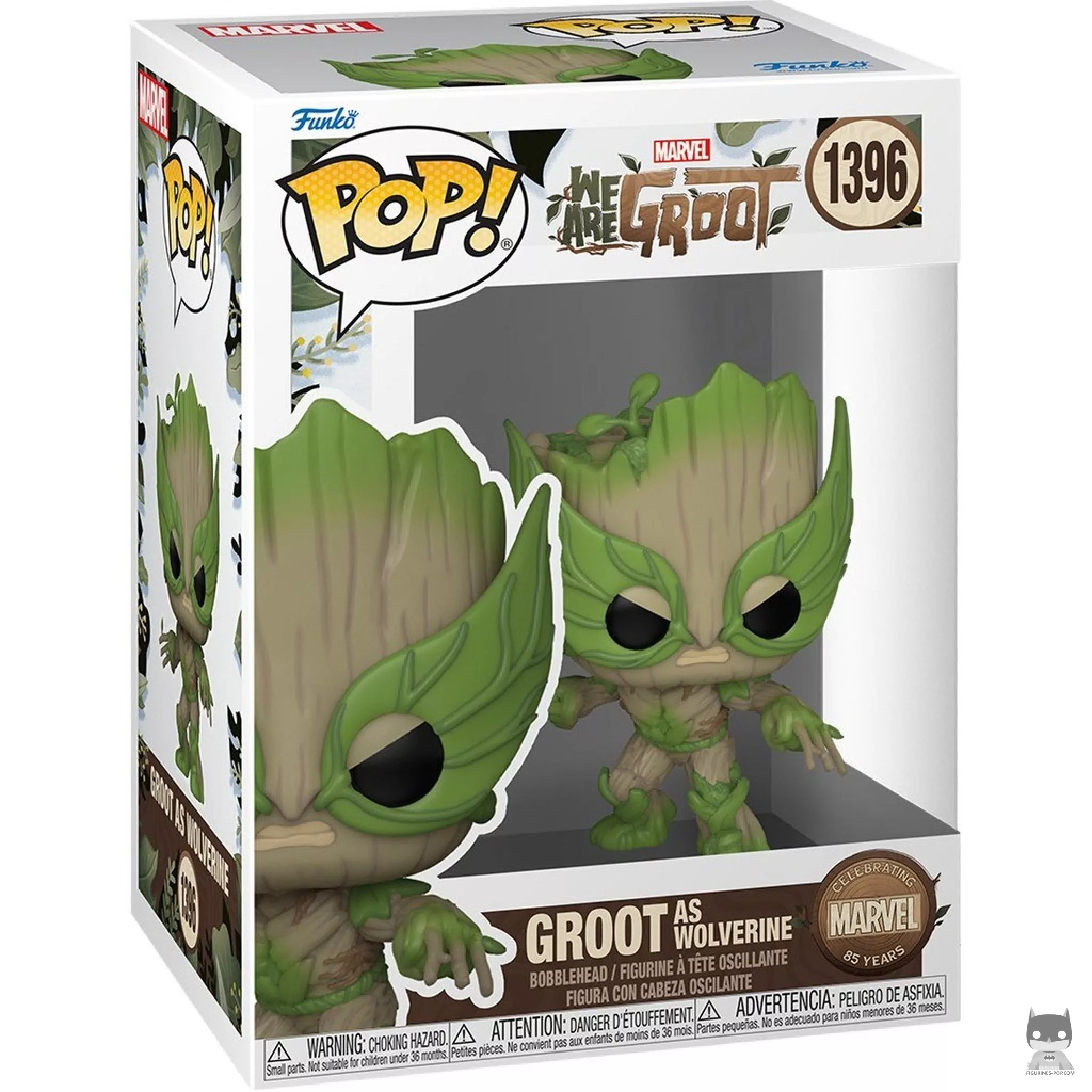 Groot as Wolverine Funko Pop! figure in its box