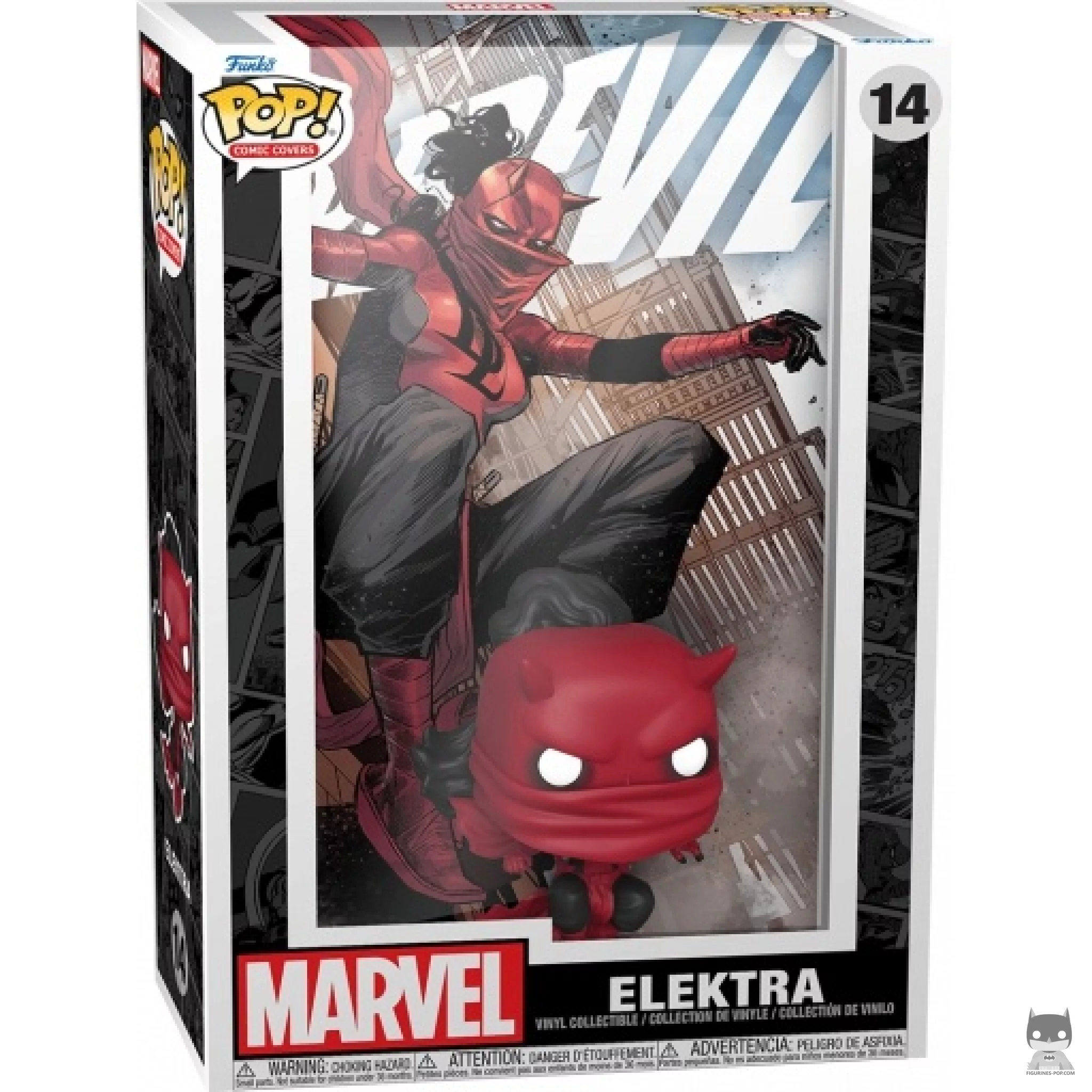 Elektra Funko Pop! figure in its box