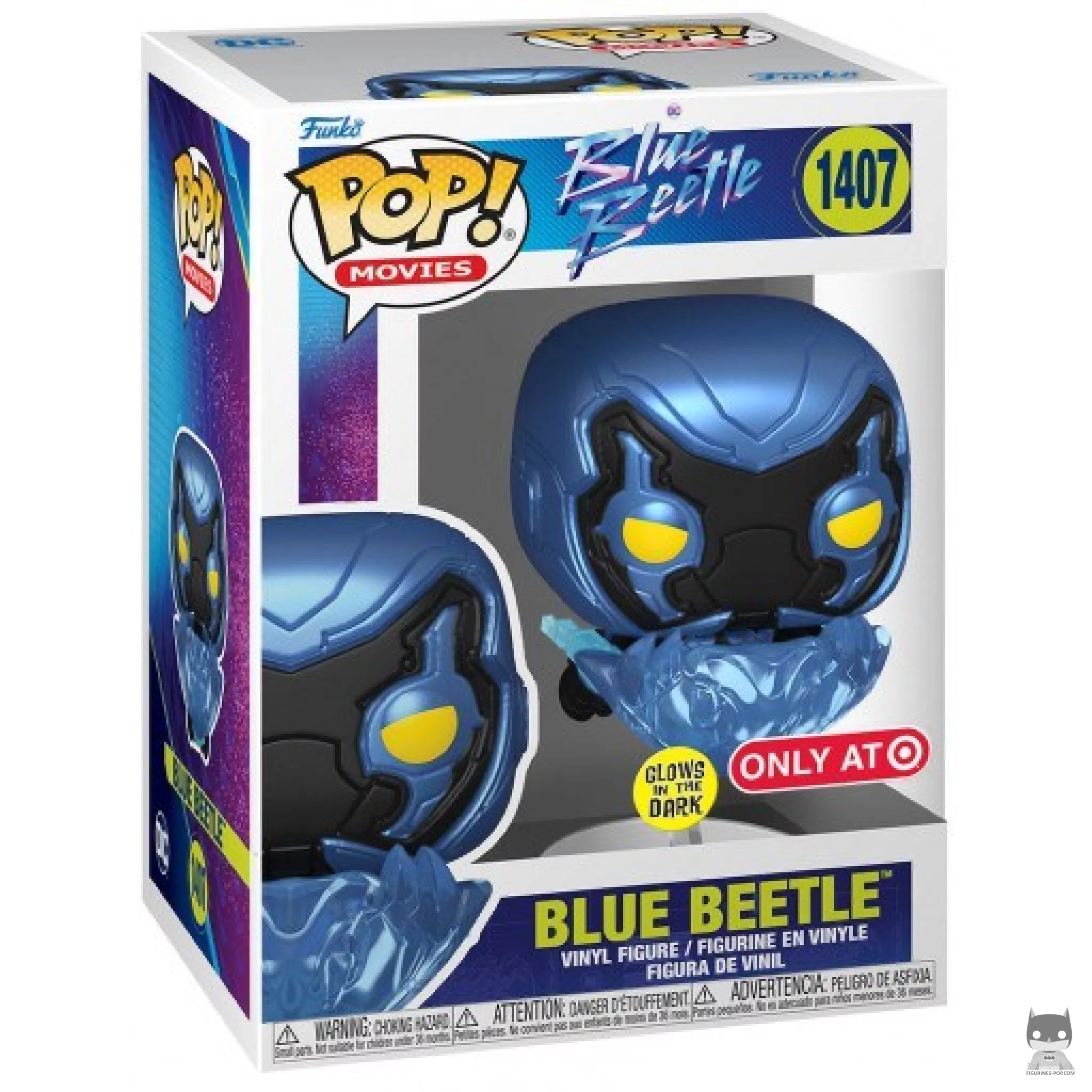 Blue Beetle (Glow in the Dark) Funko Pop! figure in its box